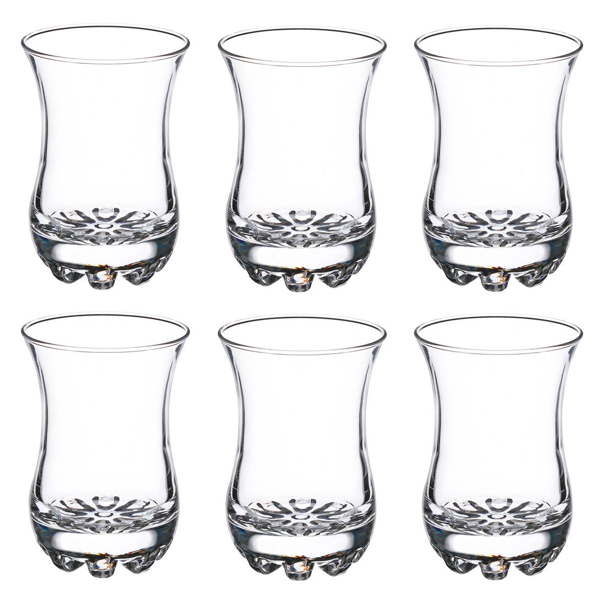 Set of 6 tea glasses "Sylvana" 110 ml, Transparent