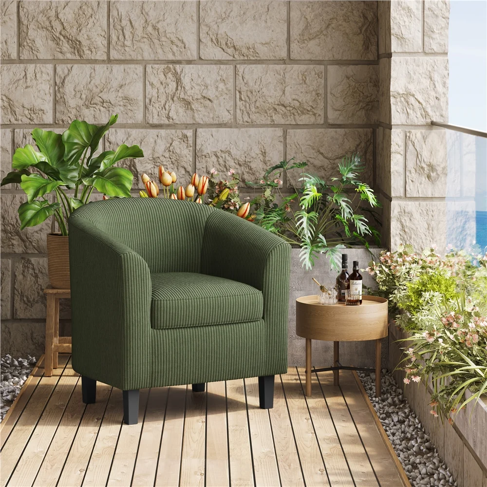 Renwick Faux Leather Barrel Accent Chair for Living Room, Set of 2, Black - Image 28