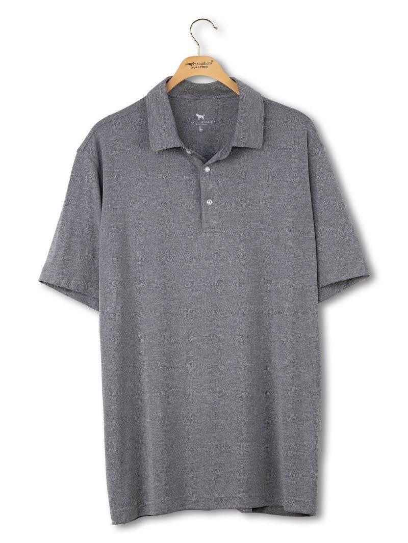 0126-MN-POLO-HTHRD-GRYMLG - Simply Southern Outlet