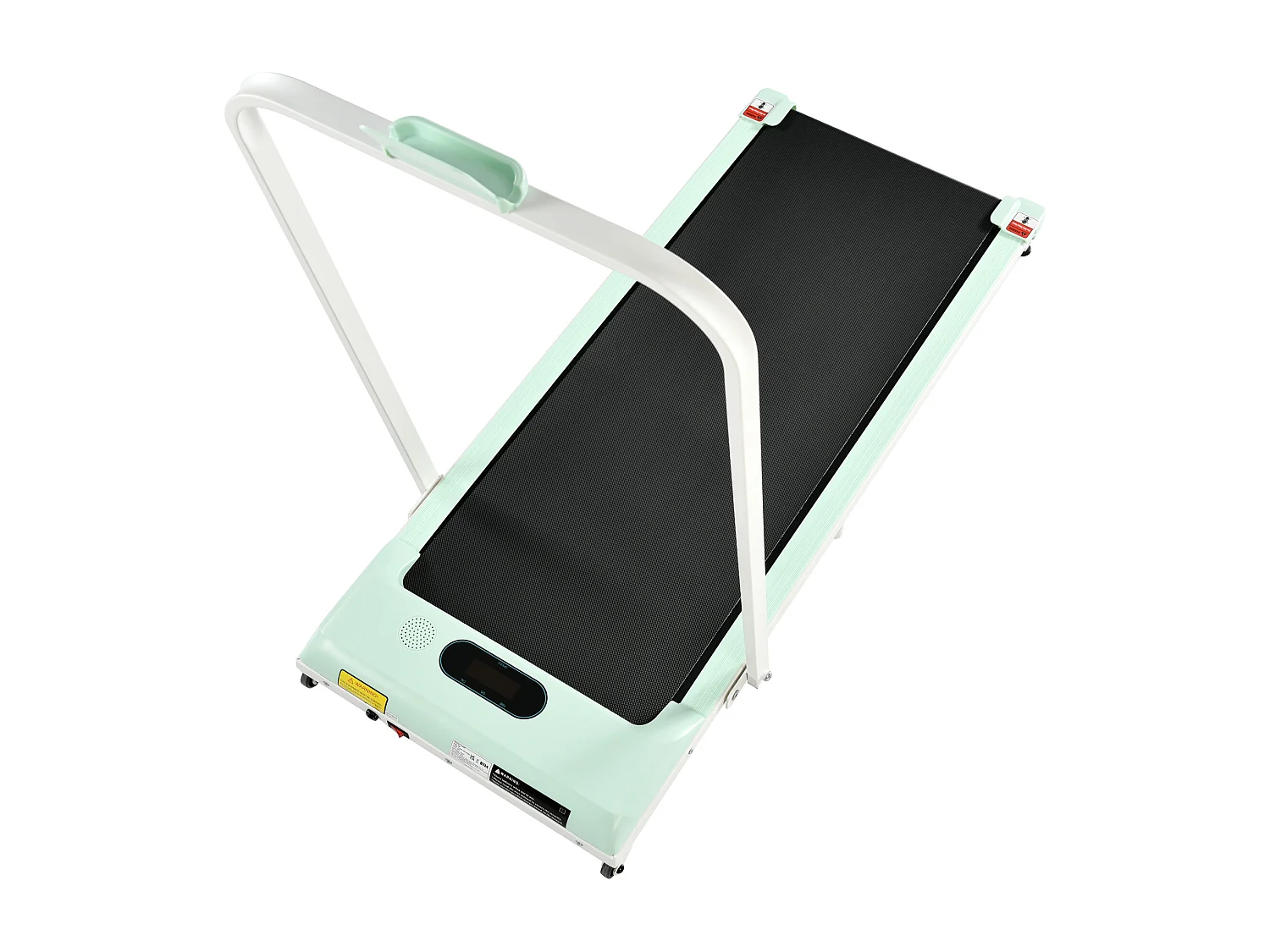 Tapis course pliable 2-en-1, télécommande, 1-6km/h, écran LED, haut-parleur Bluetooth, support téléphone, métal vert (130x58x13cm)