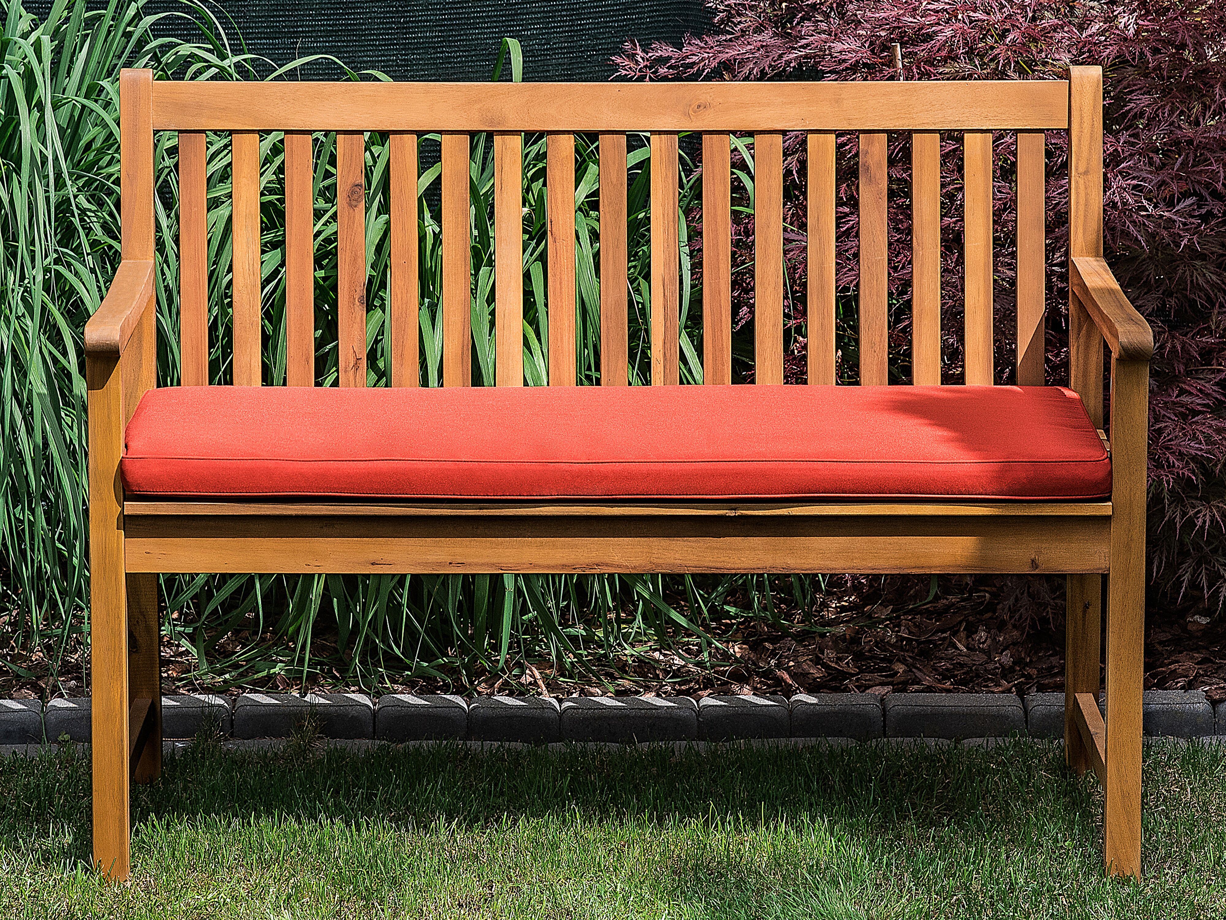 Bench Seat Pad Cushion VIVARA 112 x 54 cm Dark Red