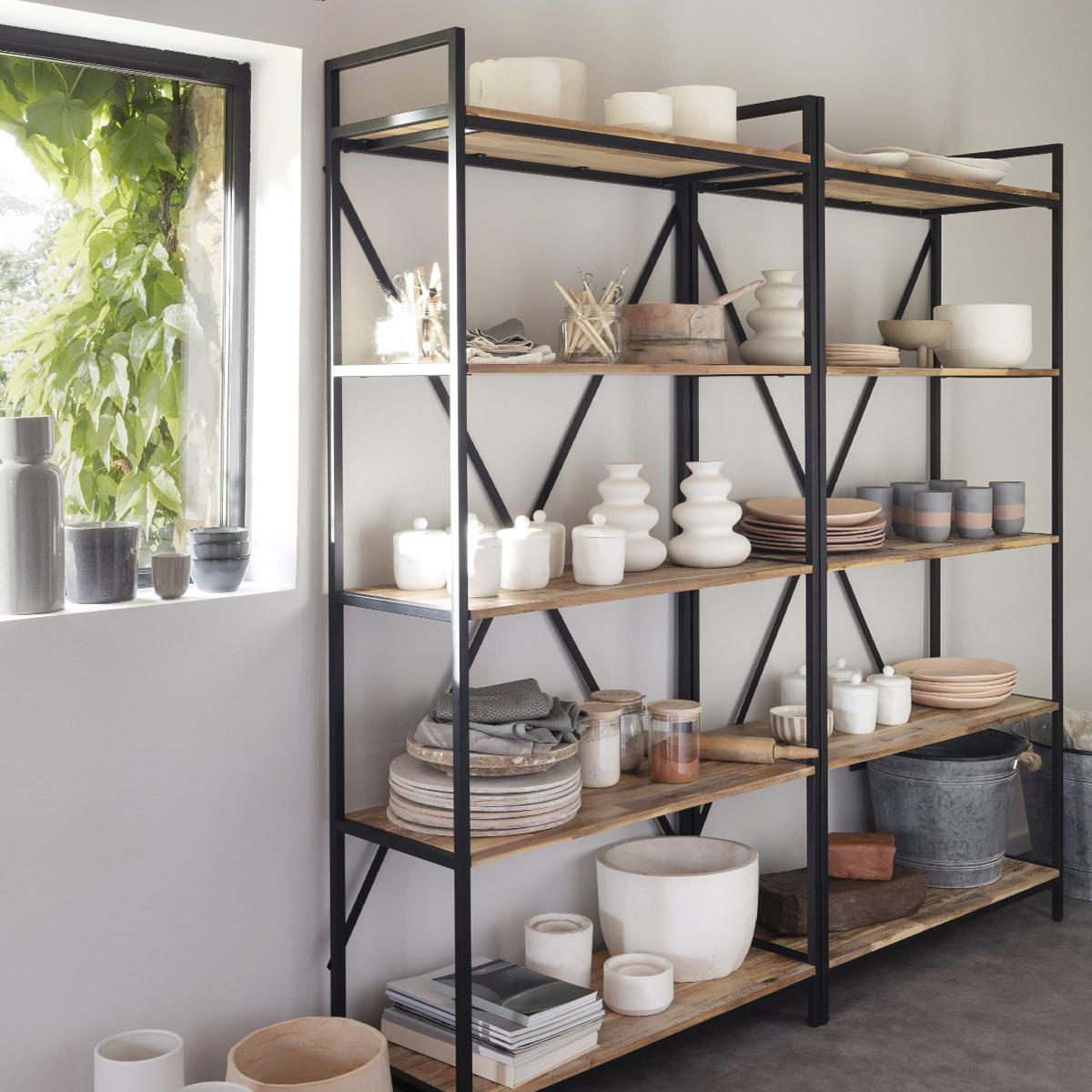 Bookcase "Edena" Acacia, 90x180 cm