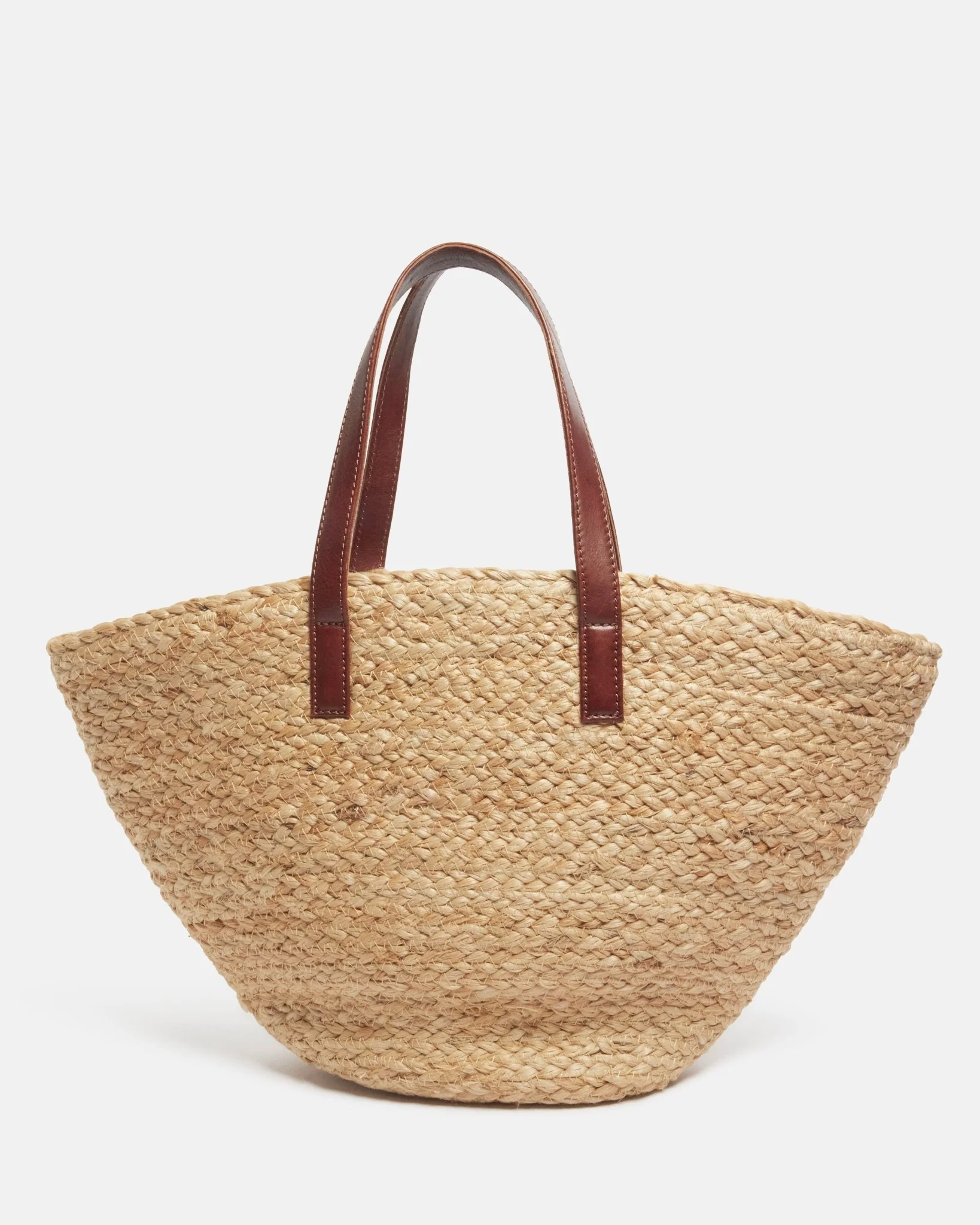 SAC JUMBO/RAF - En cuir raphia cognac