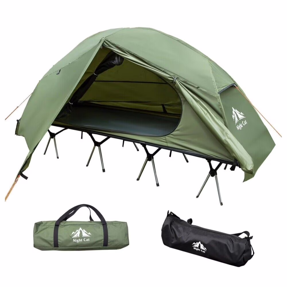 Night Cat Camping Cot Tent Waterproof 1 Person Off-Road Combo