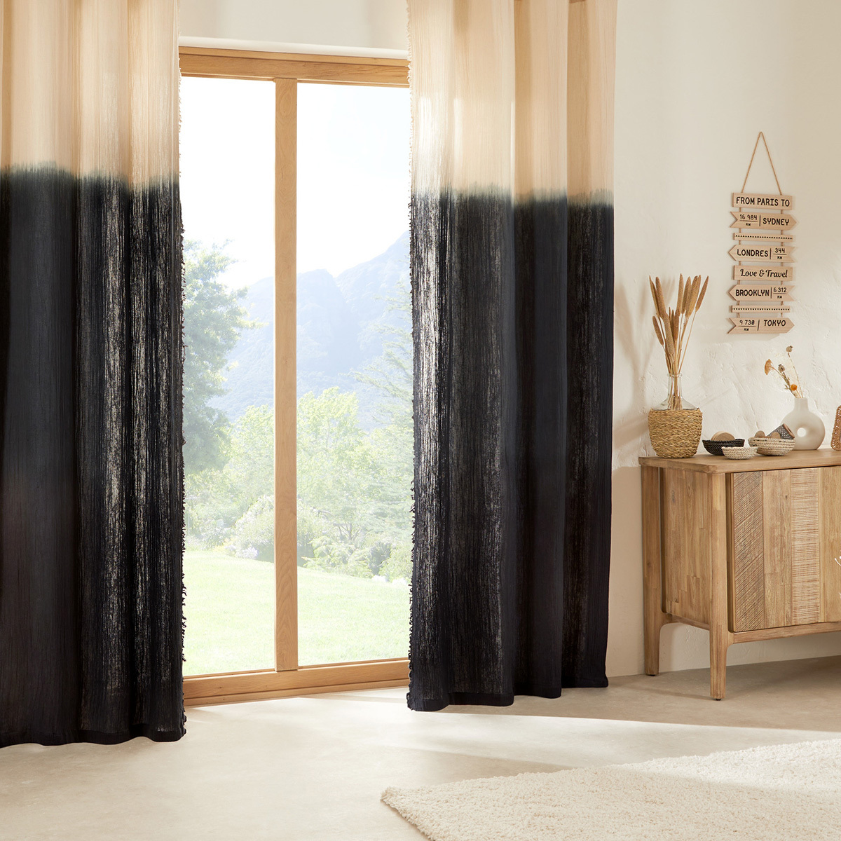 Tie-dye curtain "Inuit dreams" Blue, 140x260 cm