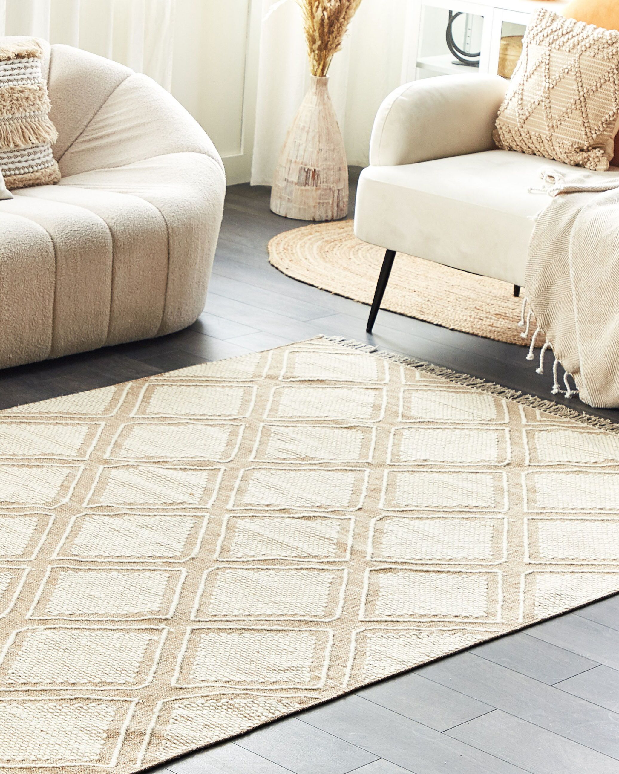 Rug KACEM Beige 160 x 230 cm Cotton