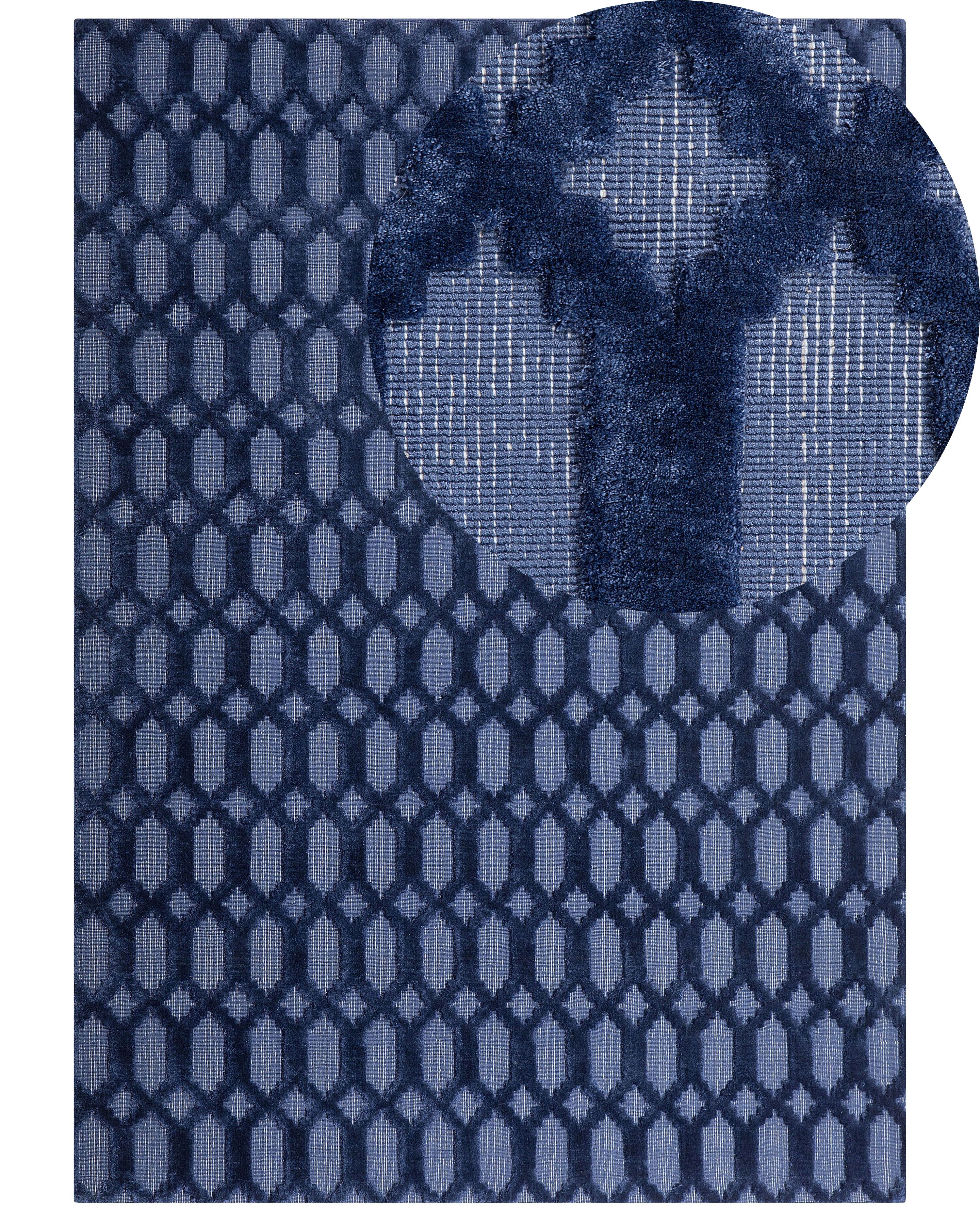 Rug CIZRE Navy Blue 160 x 230 cm Viscose