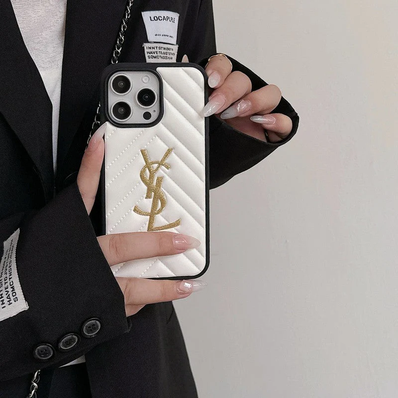 Saint Black & White Leather iPhone Case - Wholesale & Influencer