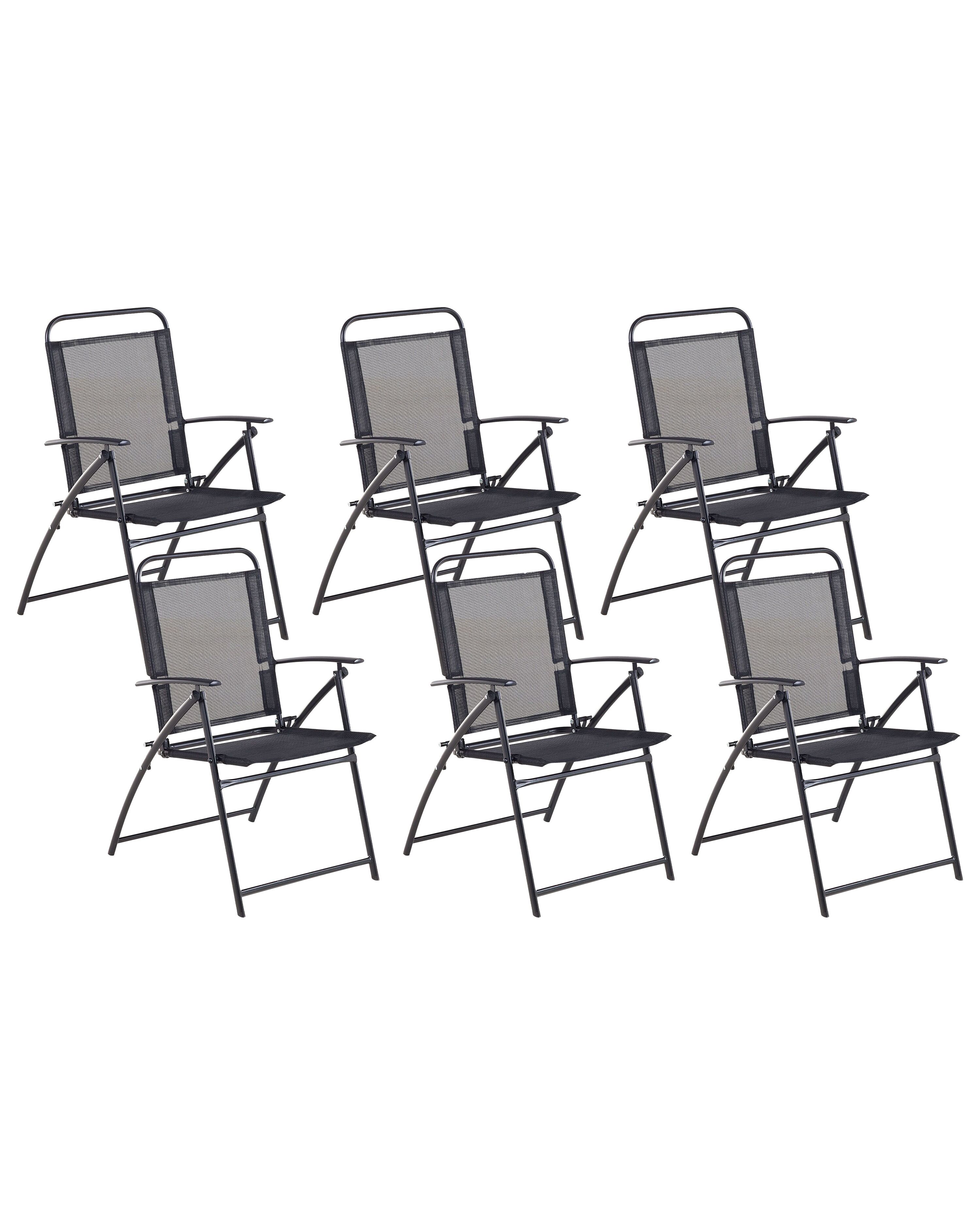 Set of 6 Garden Chairs LIVO Metal Black