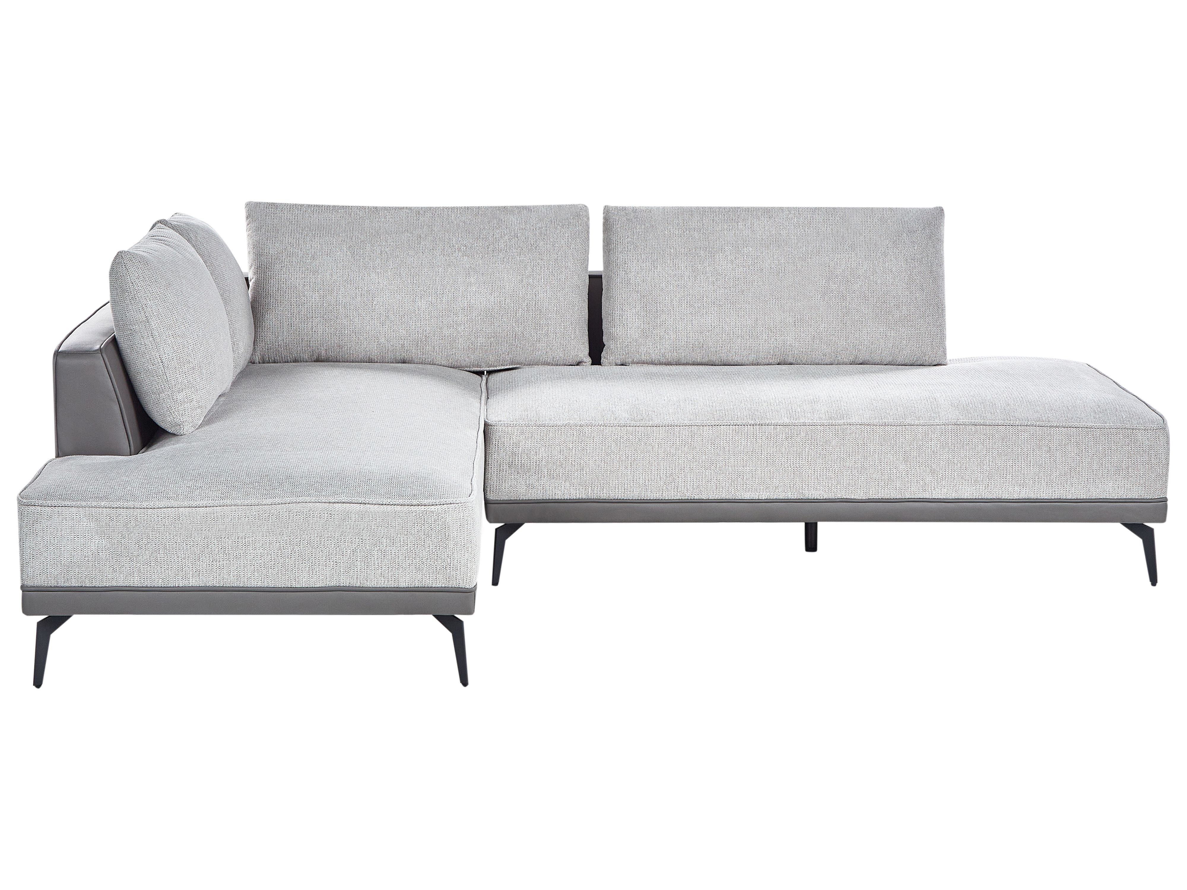 Corner Sofa 3 Seater MYKEN Fabric Light Grey Right Hand