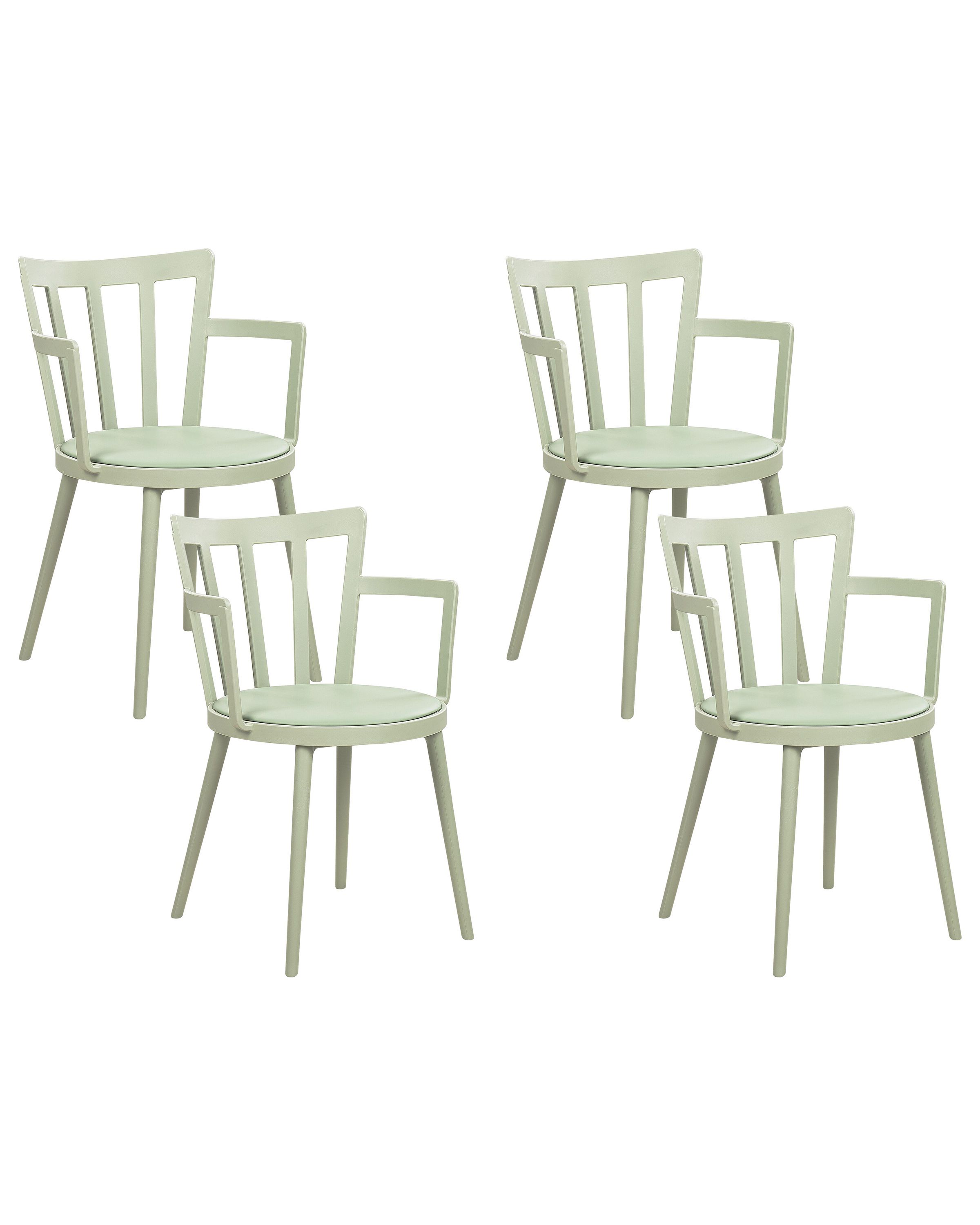 Set of 4 Dining Chairs MORILL Light Green