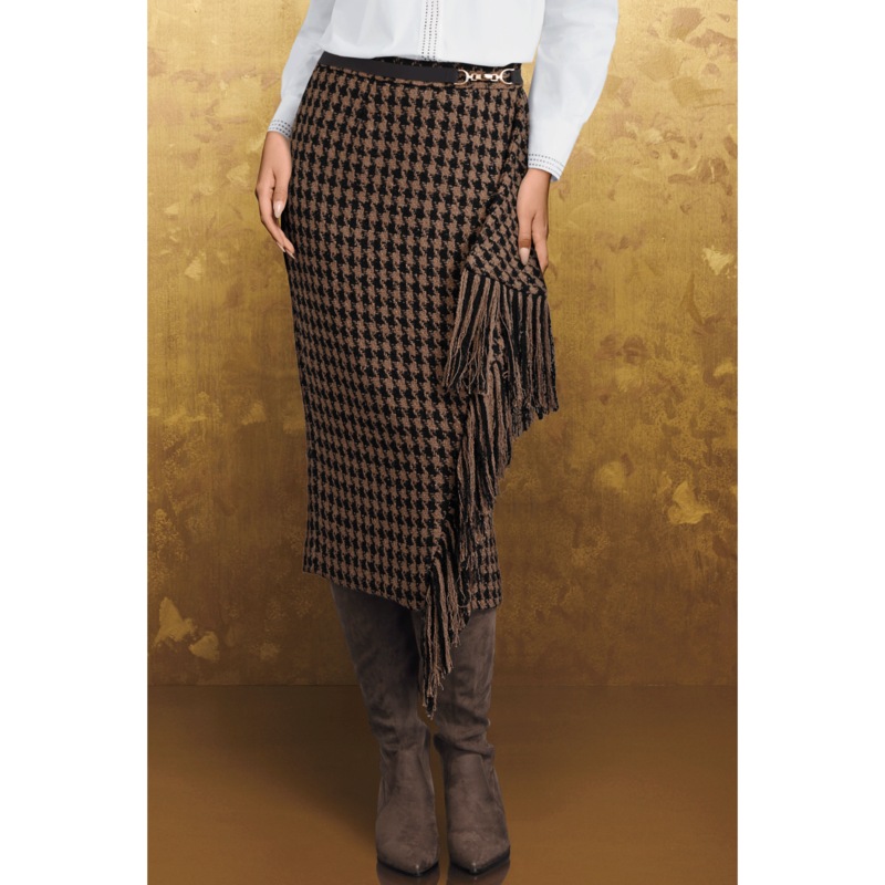Hampton Houndstooth Skirt - MIDNIGHT VELVET CATALOG