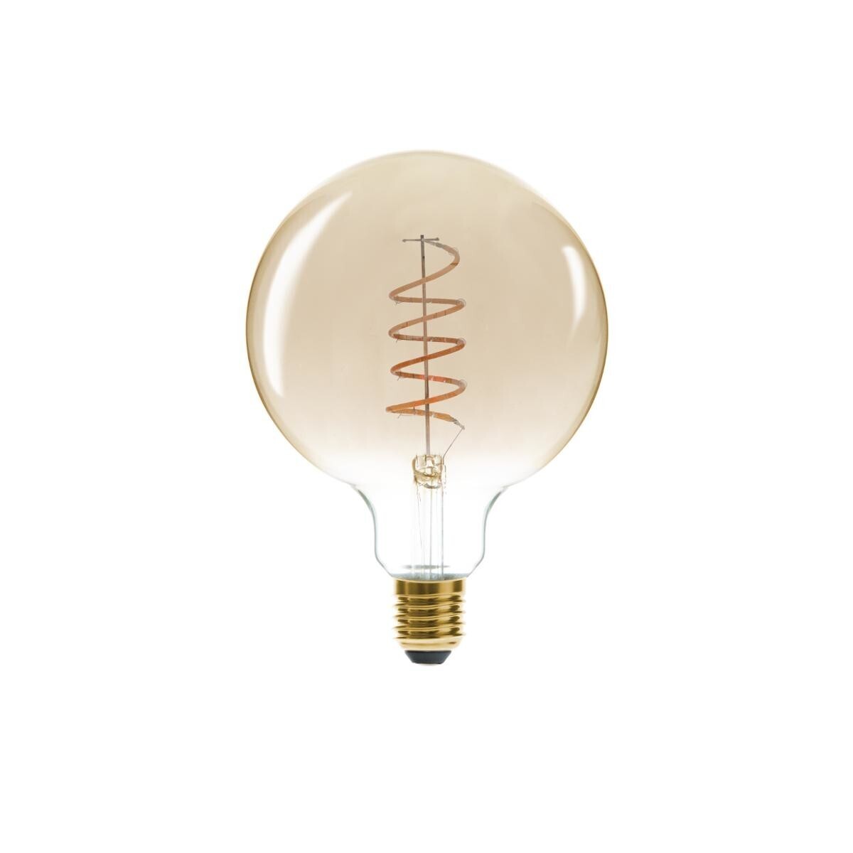 LED bulb "Globe" Twisted Amber, D.13 cm, E27