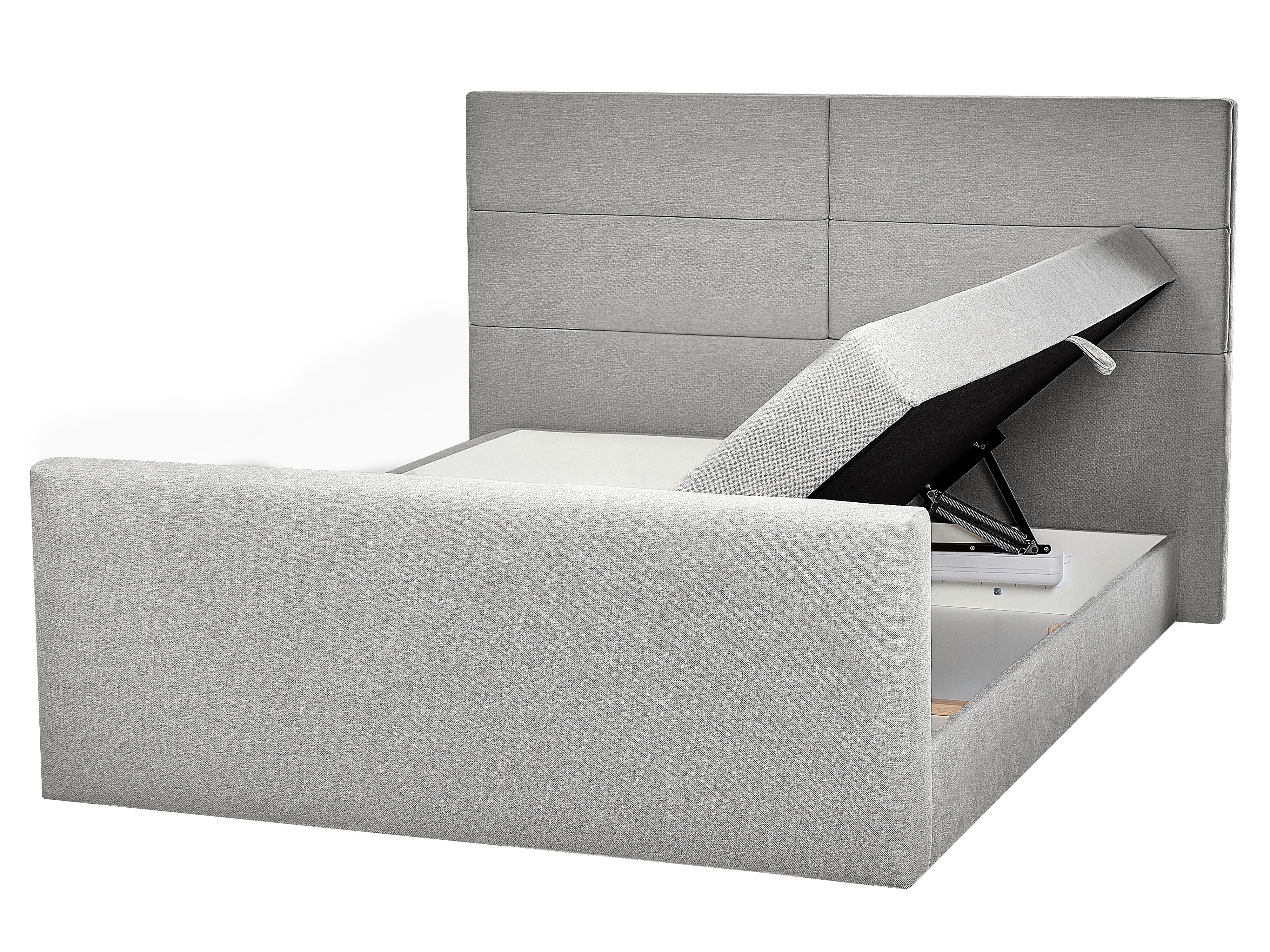 Divan Bed with Storage Fabric ARISTOCRAT 160 x 200 cm (EU King Size) Light Grey