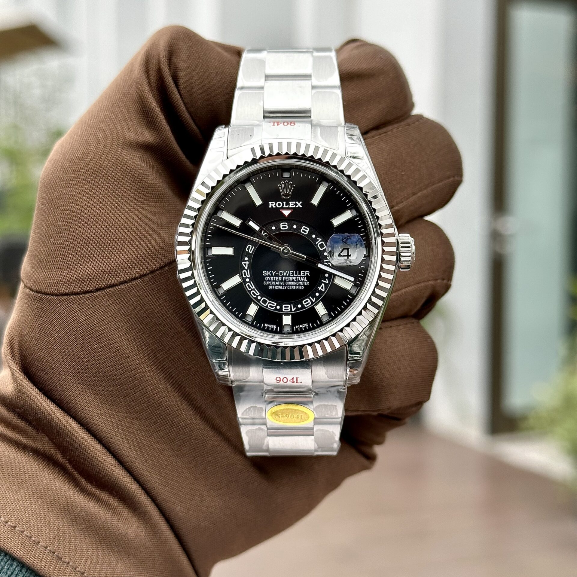 Rolex Sky-Dweller Replica 1:1 Watch Black Dial Silver N Factory 41mm Watch - Elite Watch Atelier