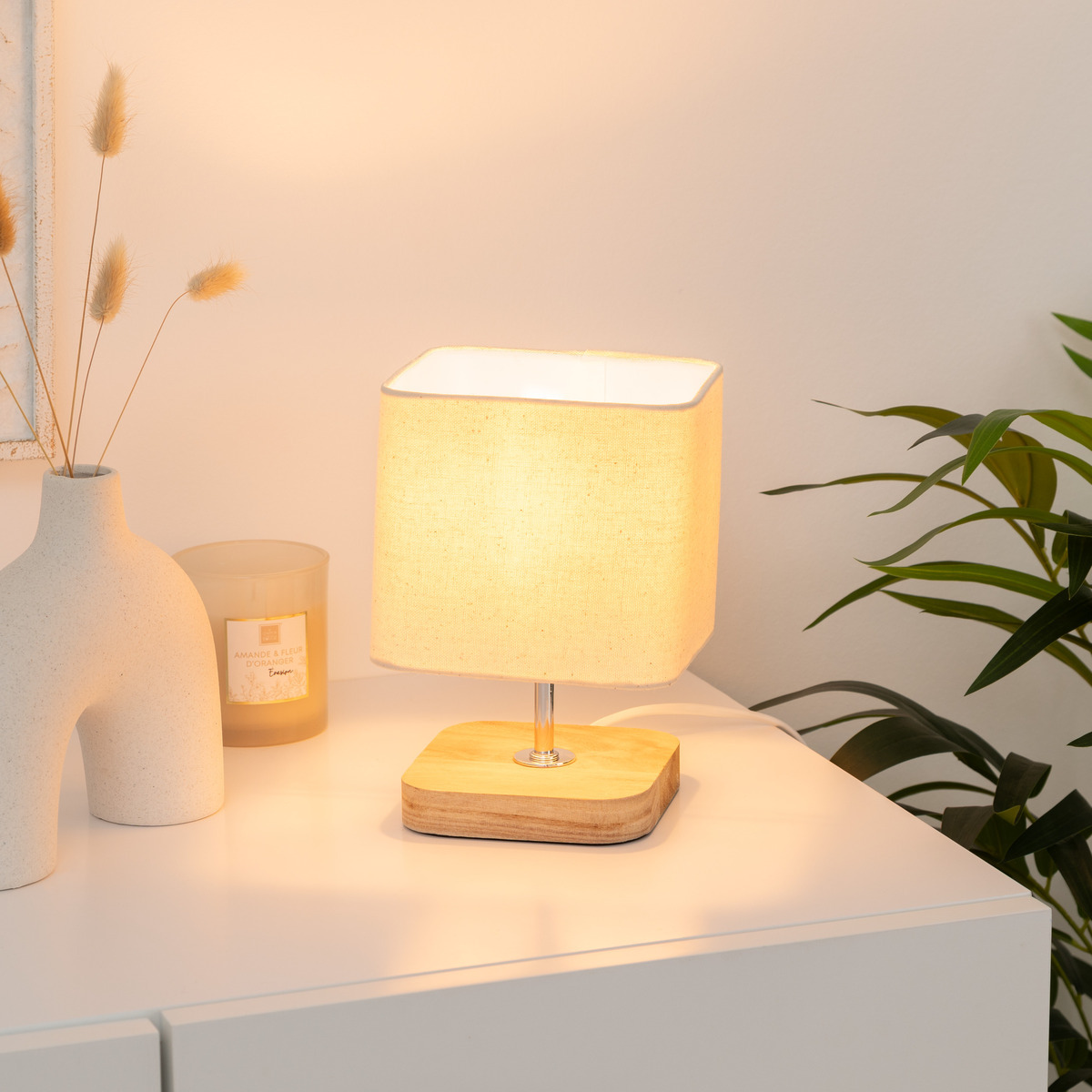 Lamp "Toxey" Beige, H.21 cm