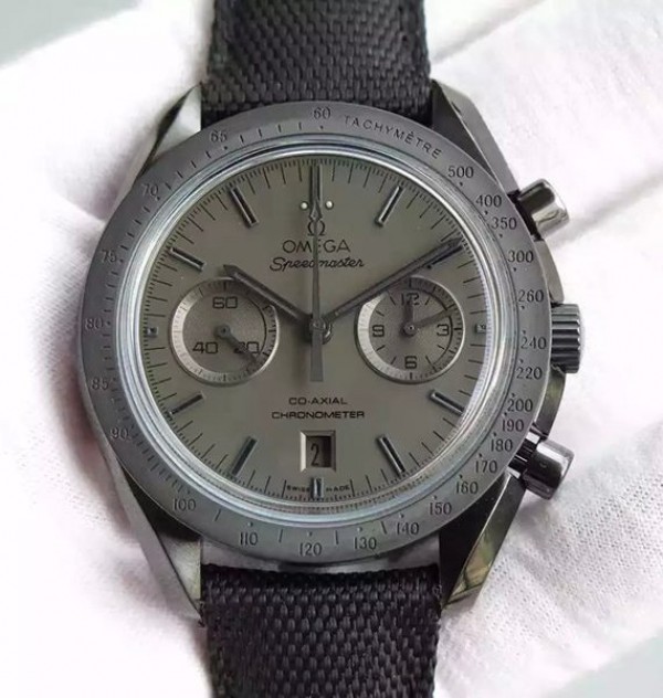 Replica Omega Speedmaster Moonwatch PVD Chrono Black Dial Nylon Strap A9300 - Top club