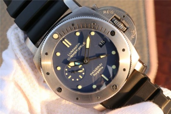 Replica Panerai PAM371 Titanium Blue Dial XF Black Rubber Strap P9001 - Top club