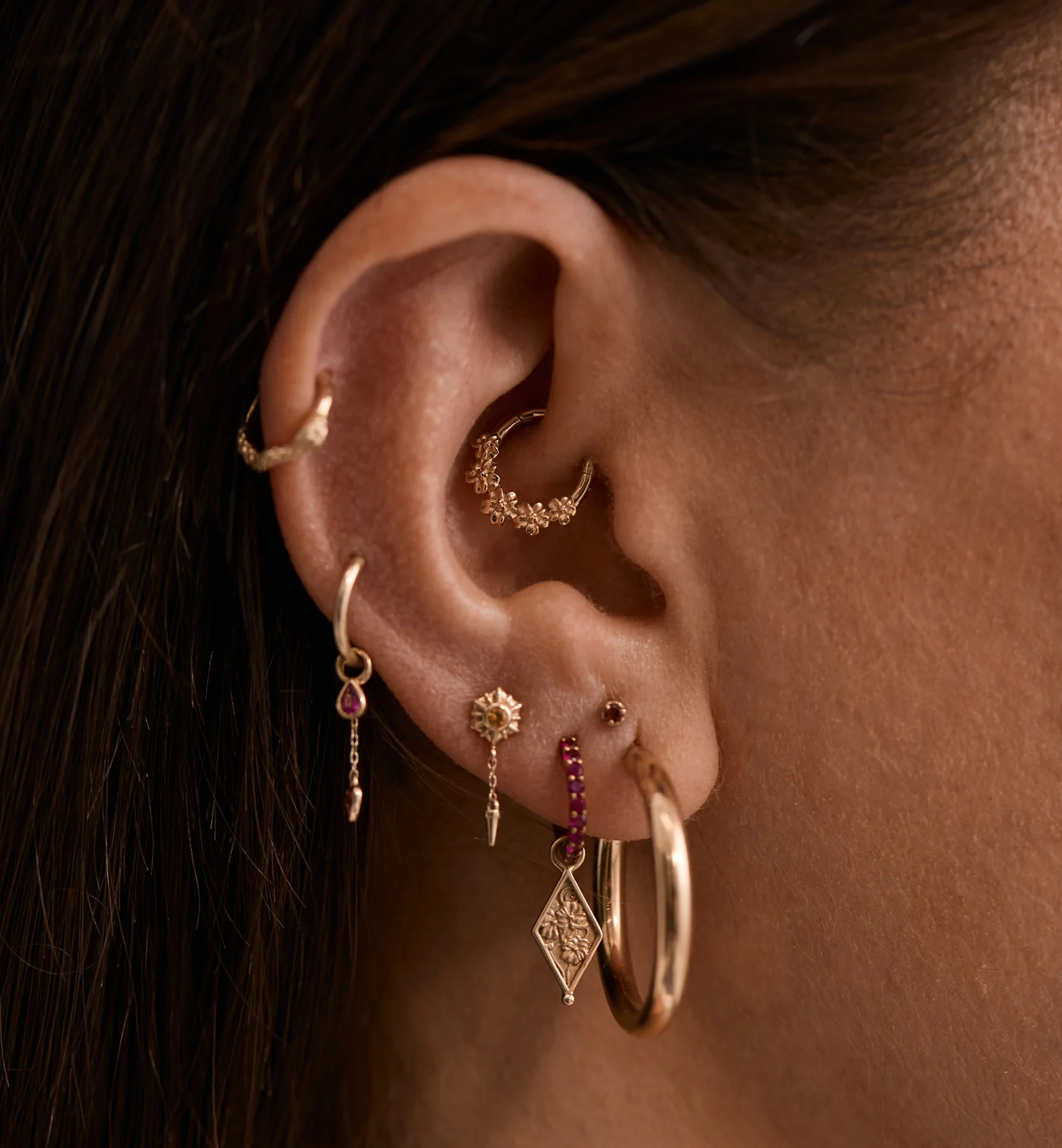 Forget Me Not Daith Piercing 14K