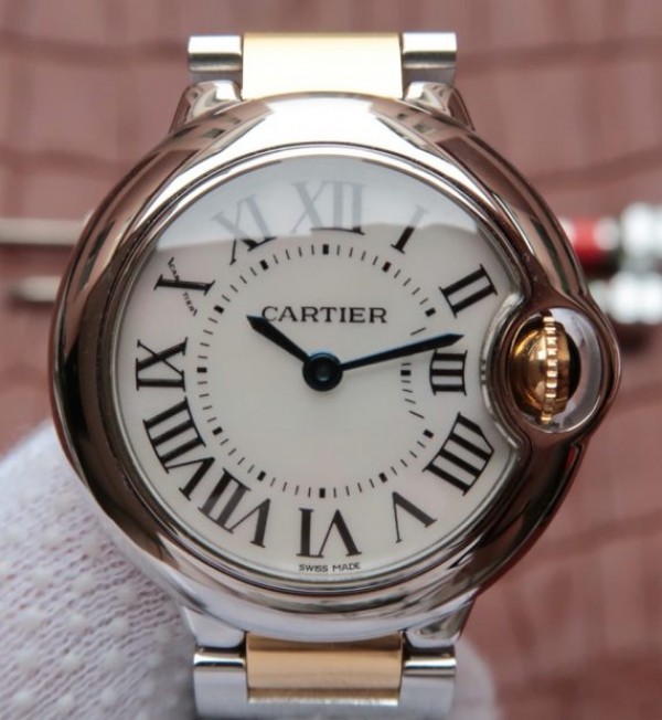 Replica Cartier Ballon Bleu Ladies 28mm SS White Dial SS/YG Bracelet Ronda Quartz - Top club