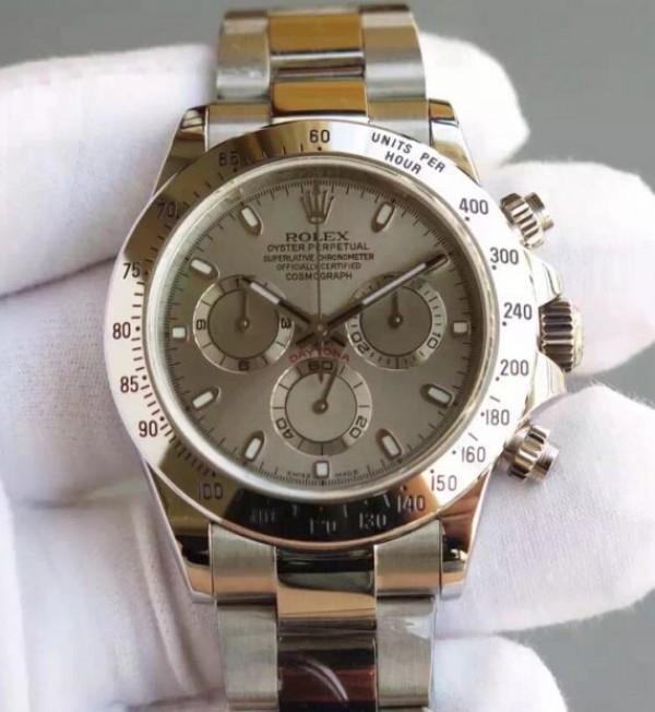 Replica Rolex Daytona 116509 Gray Dial SS Bracelet A4130 - Elite Watch Atelier