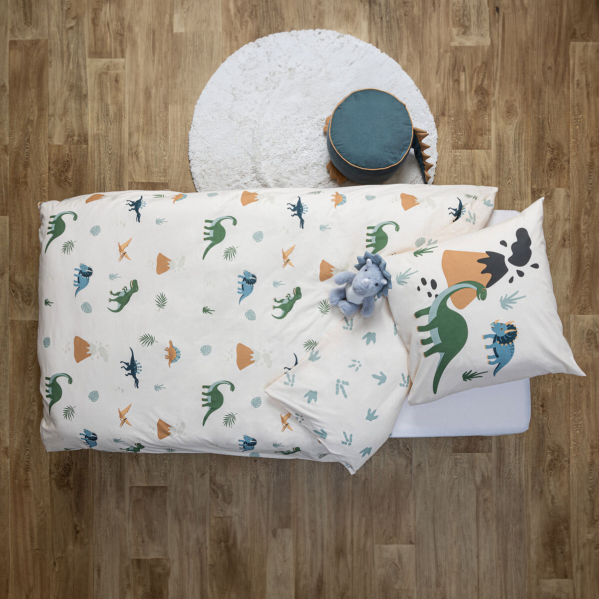 Bed linen set "Dinosaure" Cotton, beige, 140x200 cm