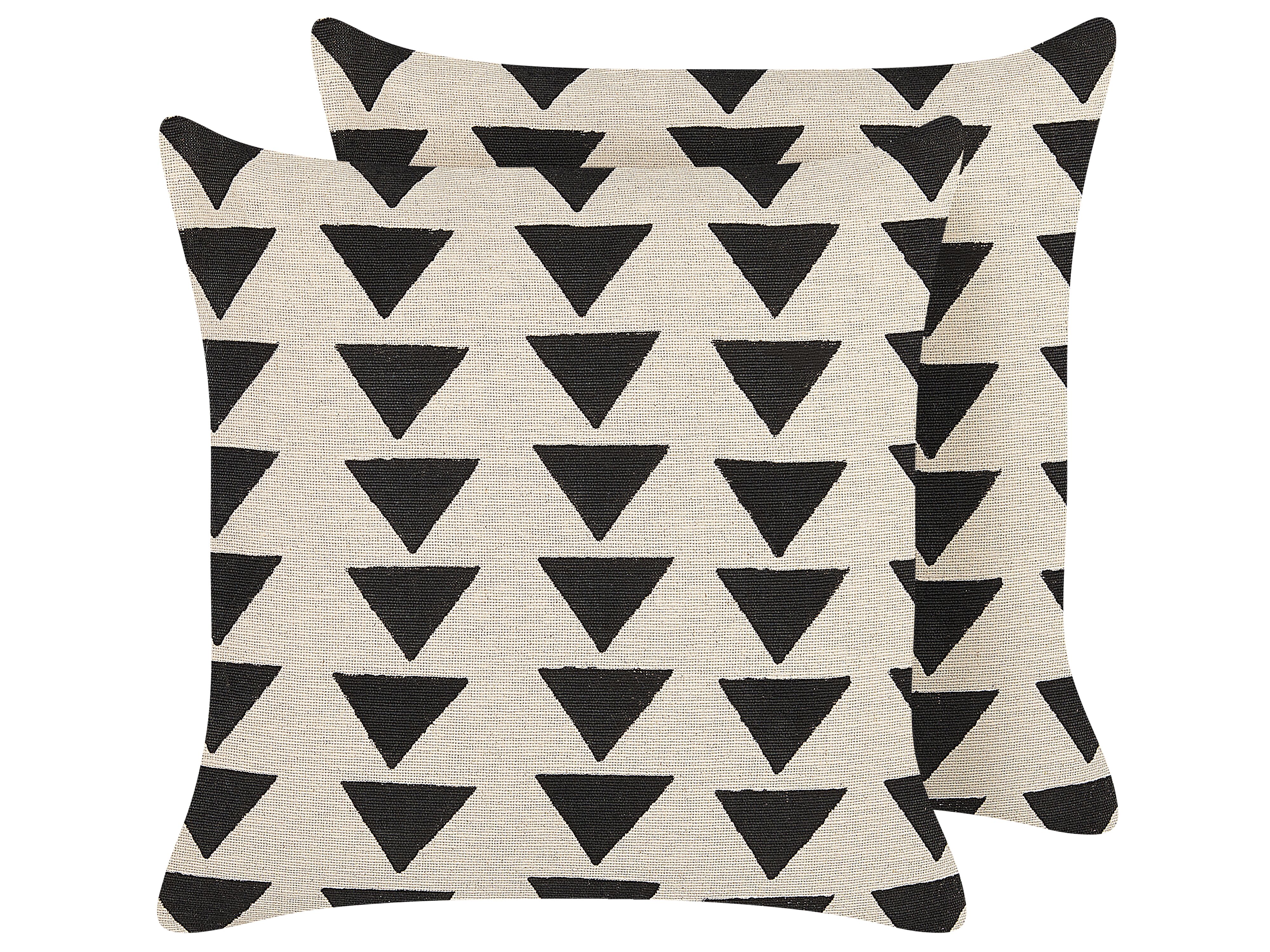 Set of 2 Decorative Cushions CERCIS Cotton 45 x 45 cm Beige Geometric Pattern