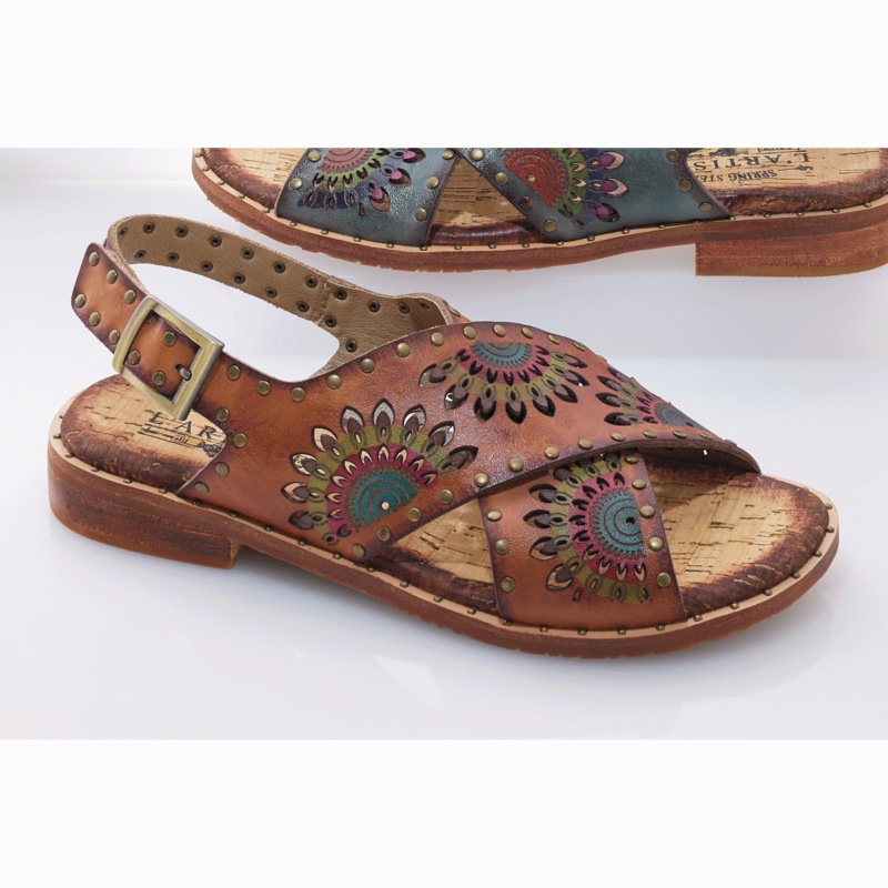 L'Artiste Handpainted Leather Crossroads Slingback Sandal by Spring Step - MIDNIGHT VELVET CATALOG