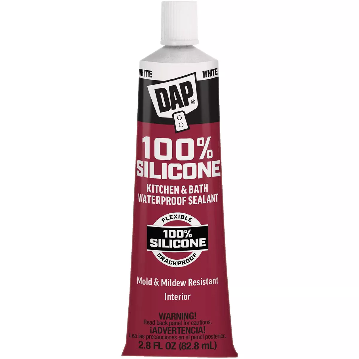 DAP 2.8 Oz. White 100% Silicone Kitchen & Bath Sealant