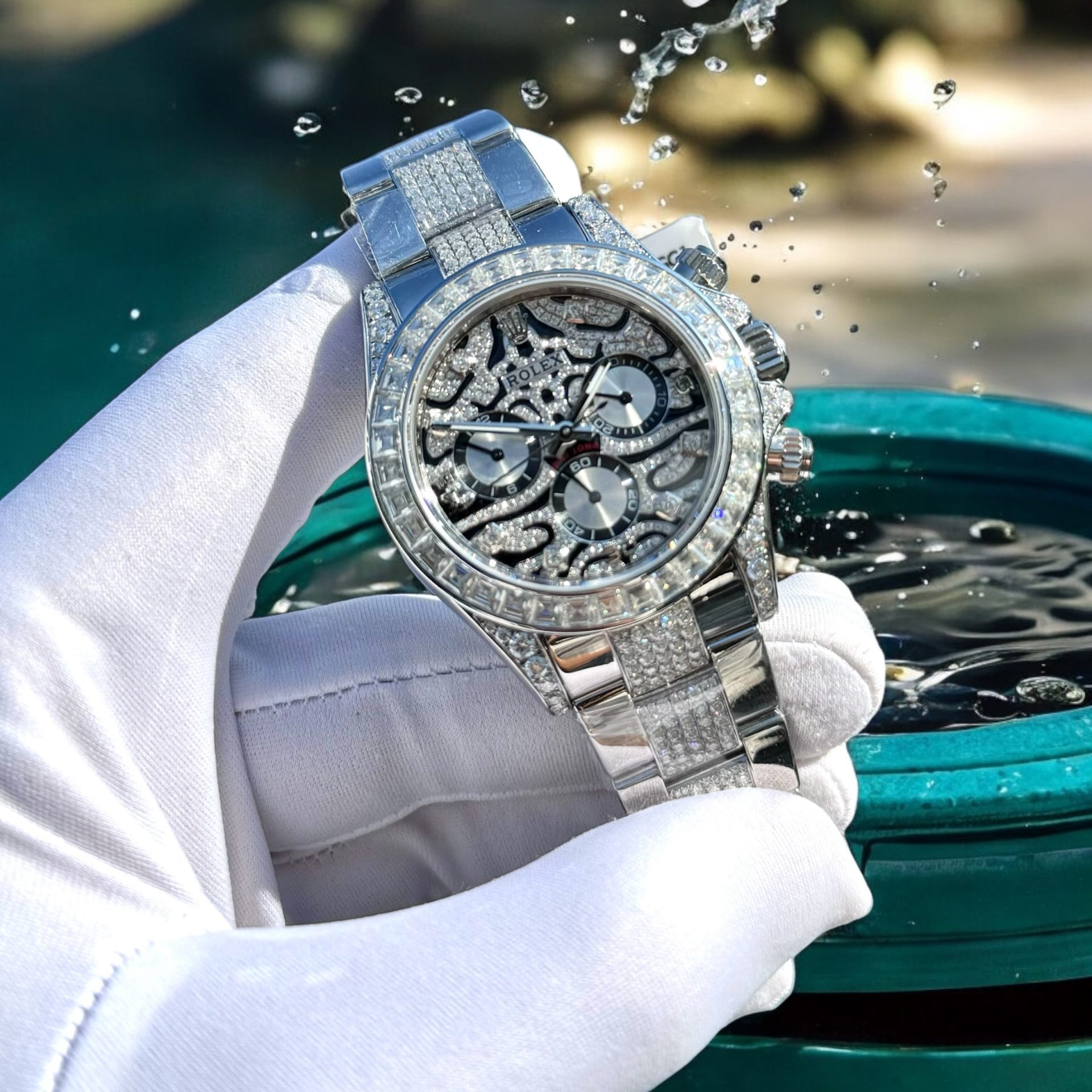 Rolex Cosmograph Daytona Eye Of The Tiger Customs Moissanite Diamonds Replica Watch 40mm - Top club