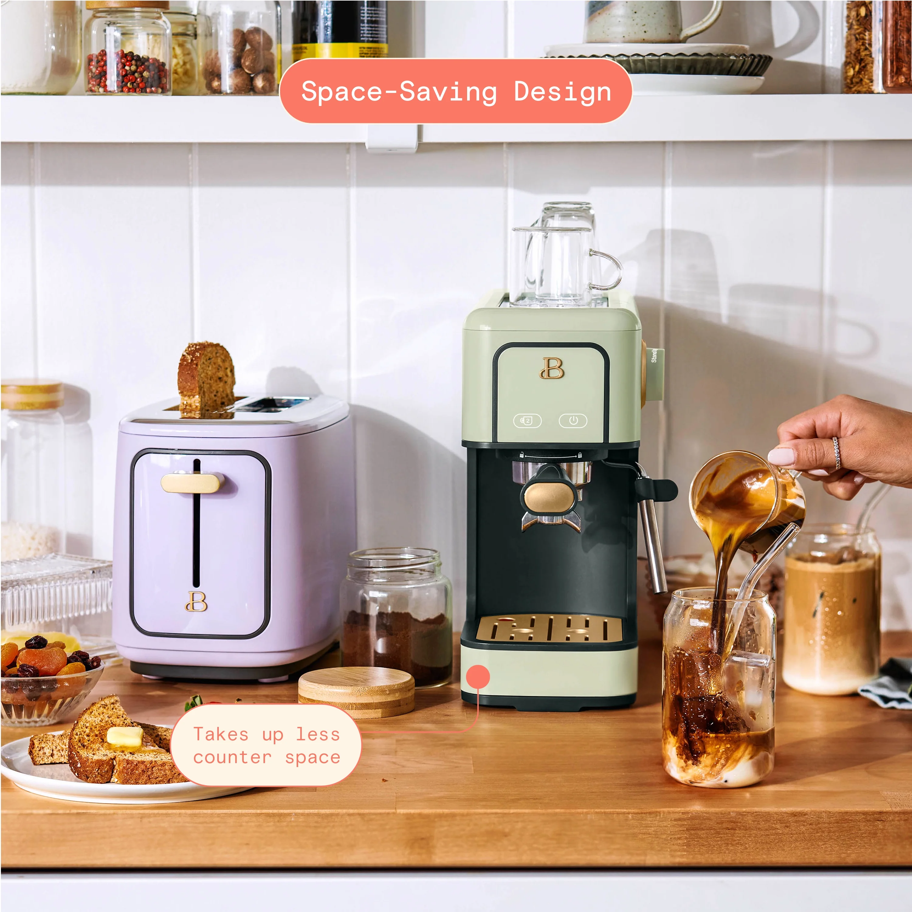 Beautiful Slim Espresso Machine with 20-Bar Pressure, Black Sesame by Drew Barrymore - Image 109