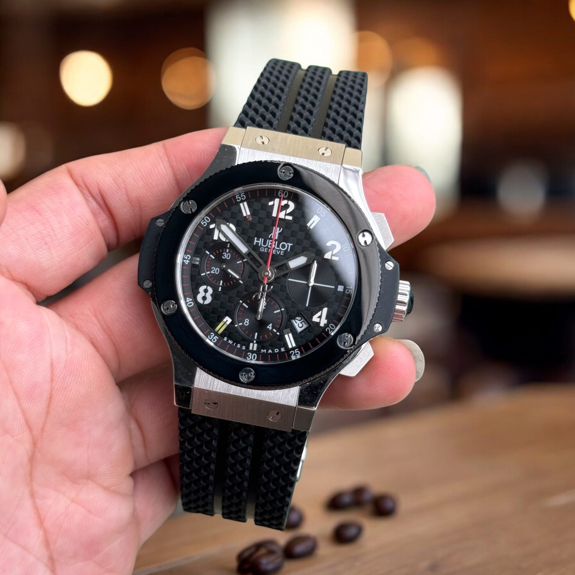 Hublot Replica 1:1 Watch Big Bang Chronograph Titanium Black Ceramic Bezel 44mm - Top club