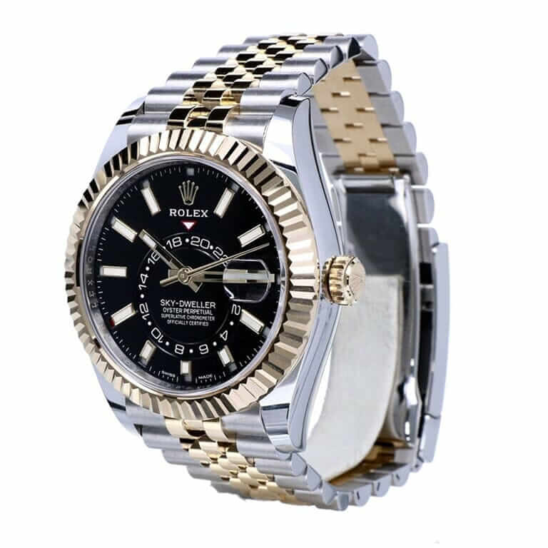Rolex Sky-Dweller 326933 Steel Gold Black Dial Replica - Elite Watch Atelier