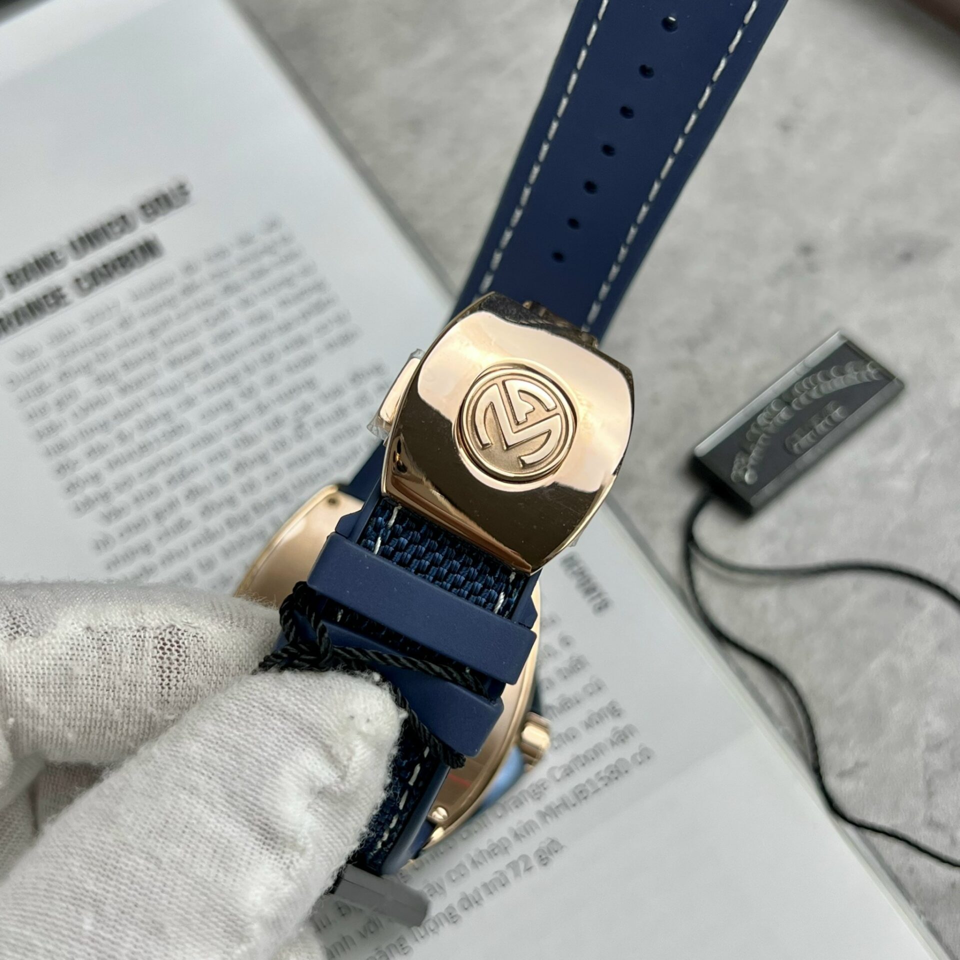 Franck Muller Replica 11 Watch V45 Blue Dial Rose Gold Case 45mm - Top club