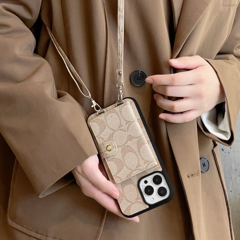 Coach iPhone Case With Wallet And  Strap White -SZK240402 - Wholesale & Influencer