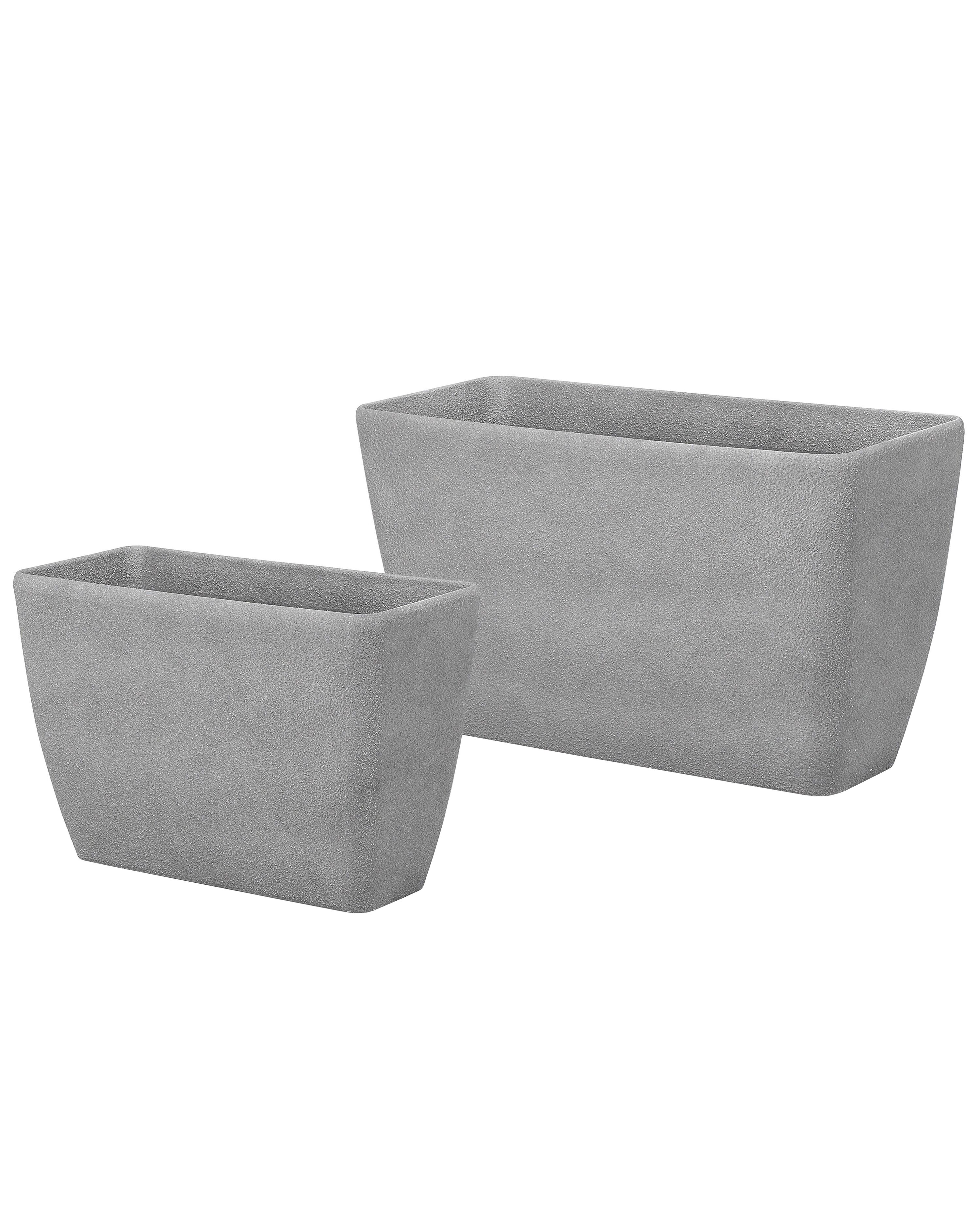 Set of 2 Plant Pots BARIS 60/74 cm Grey