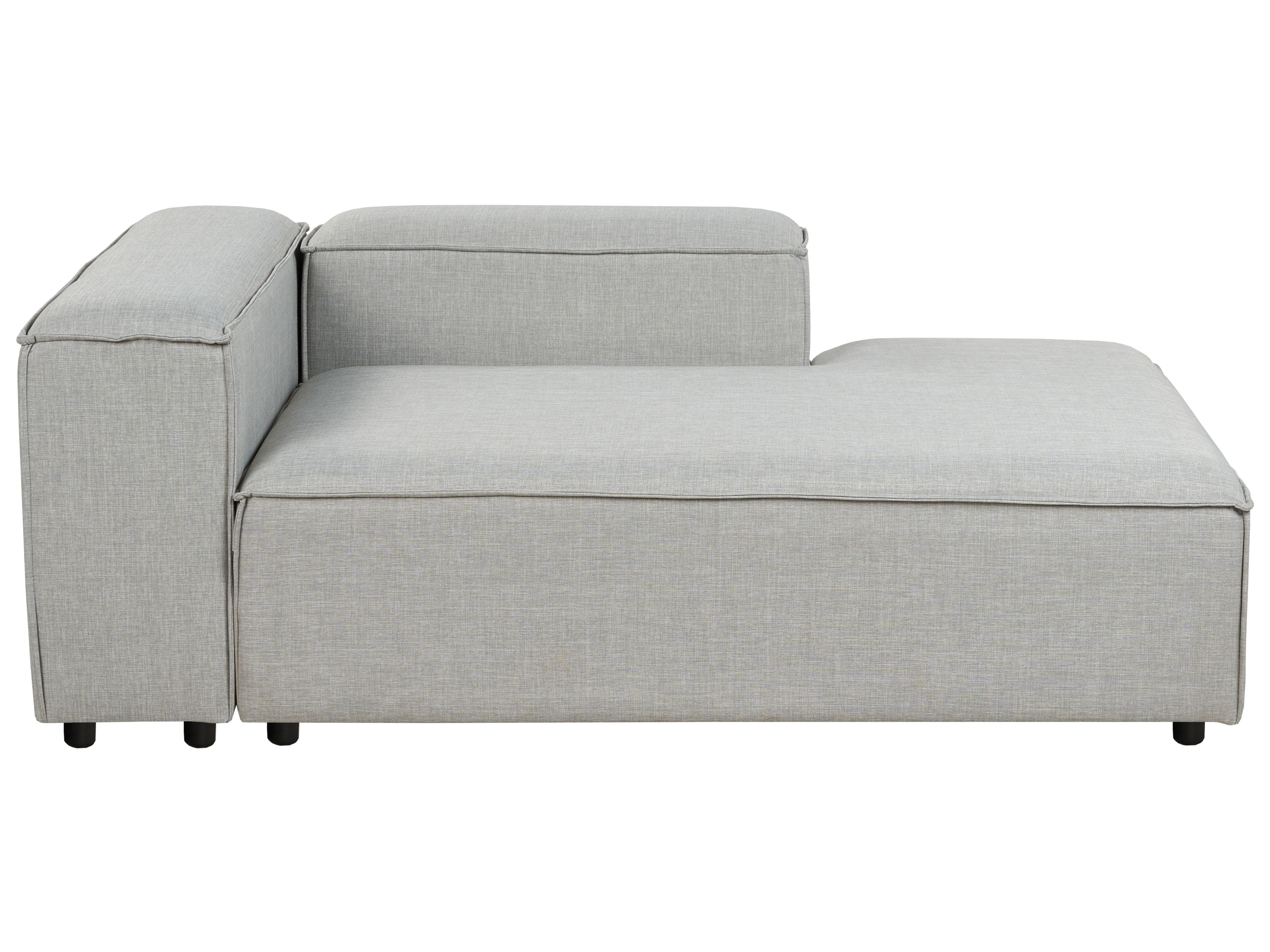 Left-Hand Chaise Lounge ARDAL Fabric Light Grey