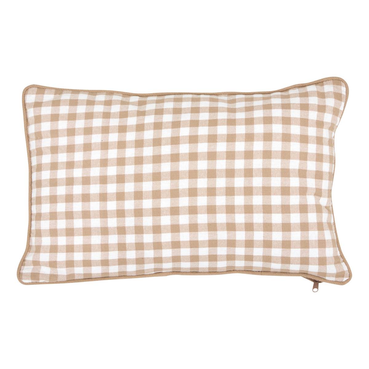 Cushion "Groove" Beige linen, 50x30 cm