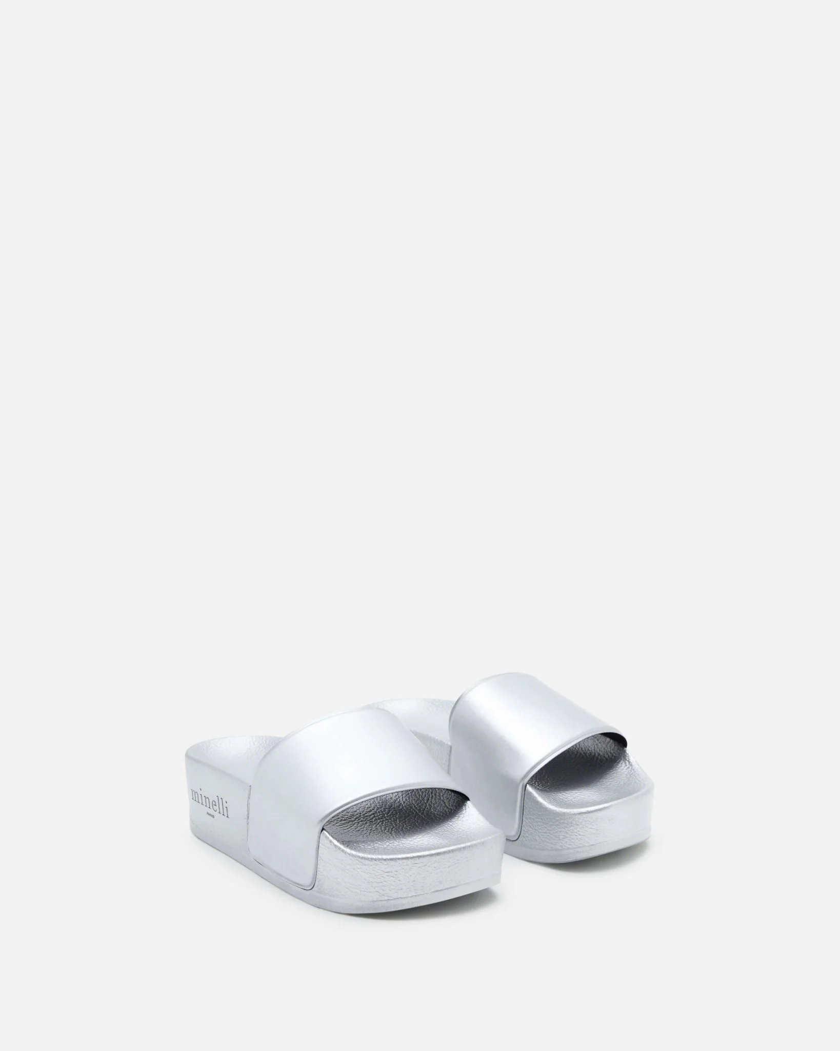 MULES NOVA/MET ARGENT - Mules de plage à semelles compensées