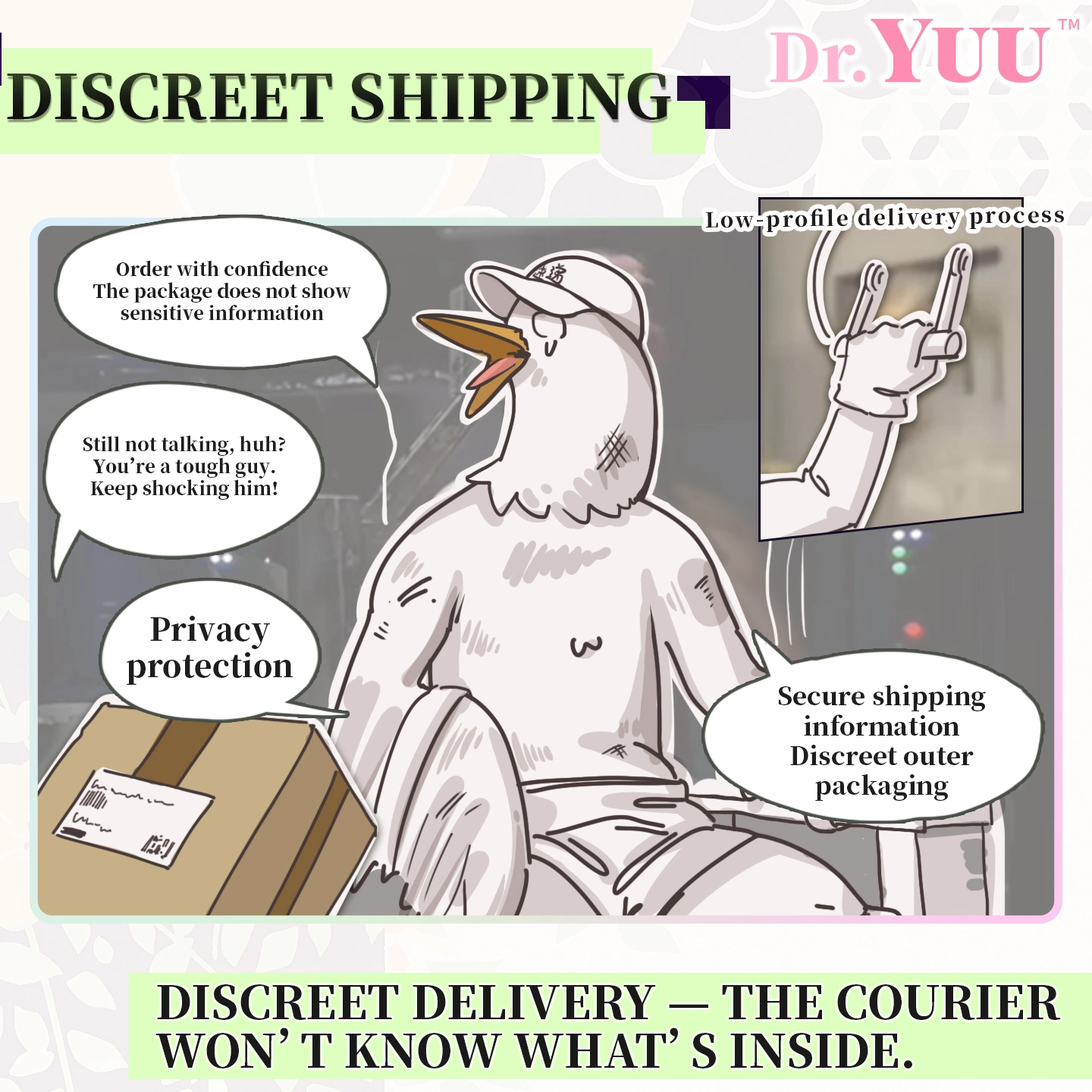 Dr.YUU realistic ass masturbator shipped in discreet unbranded packaging for private delivery