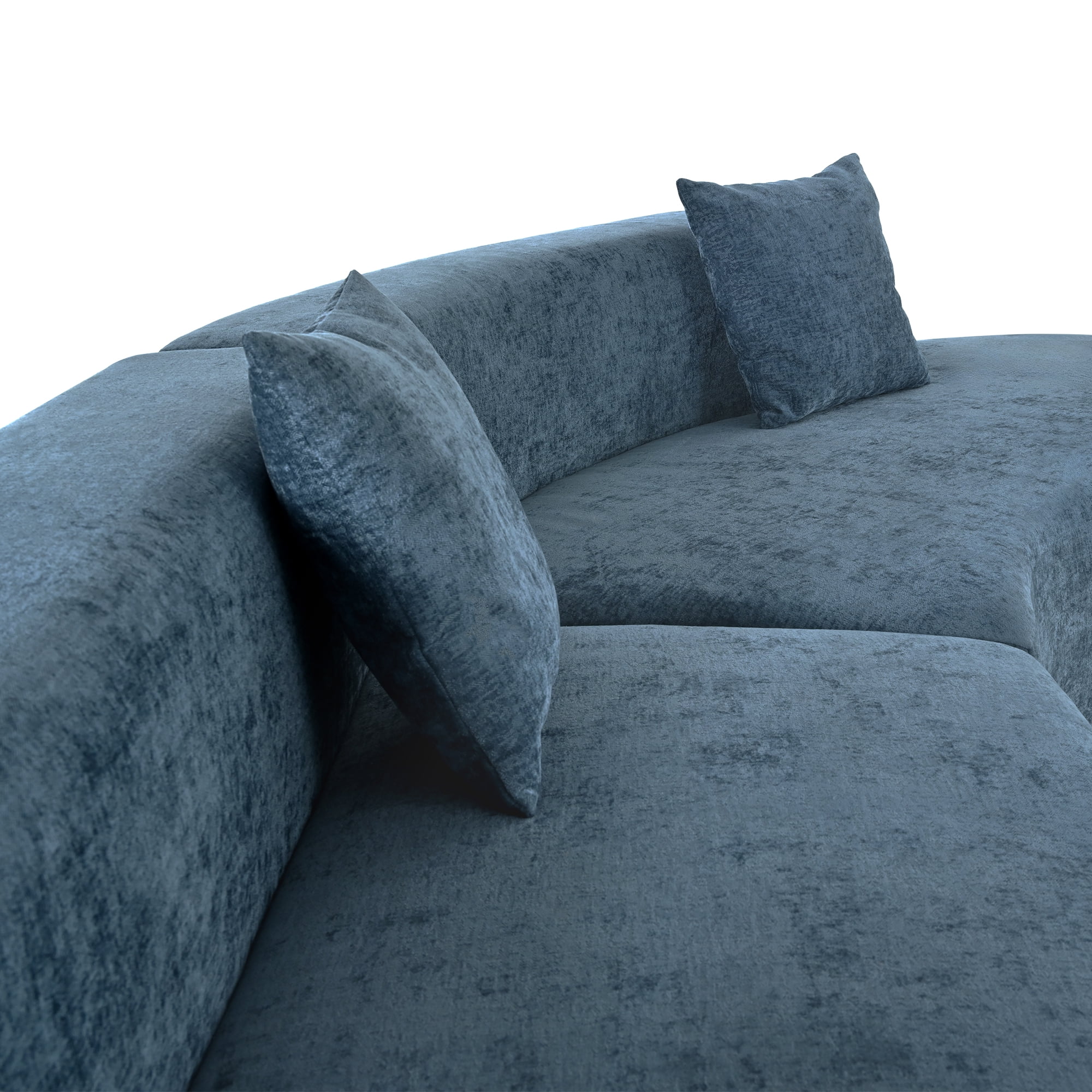 Harper & Bright Designs Modern Curved Floor Sofa Set, Modular Sectional Sponge Couch for Living Room, 2 PC Free Combination No Assembly Foam-Filled Sofa, Beige - Image 109