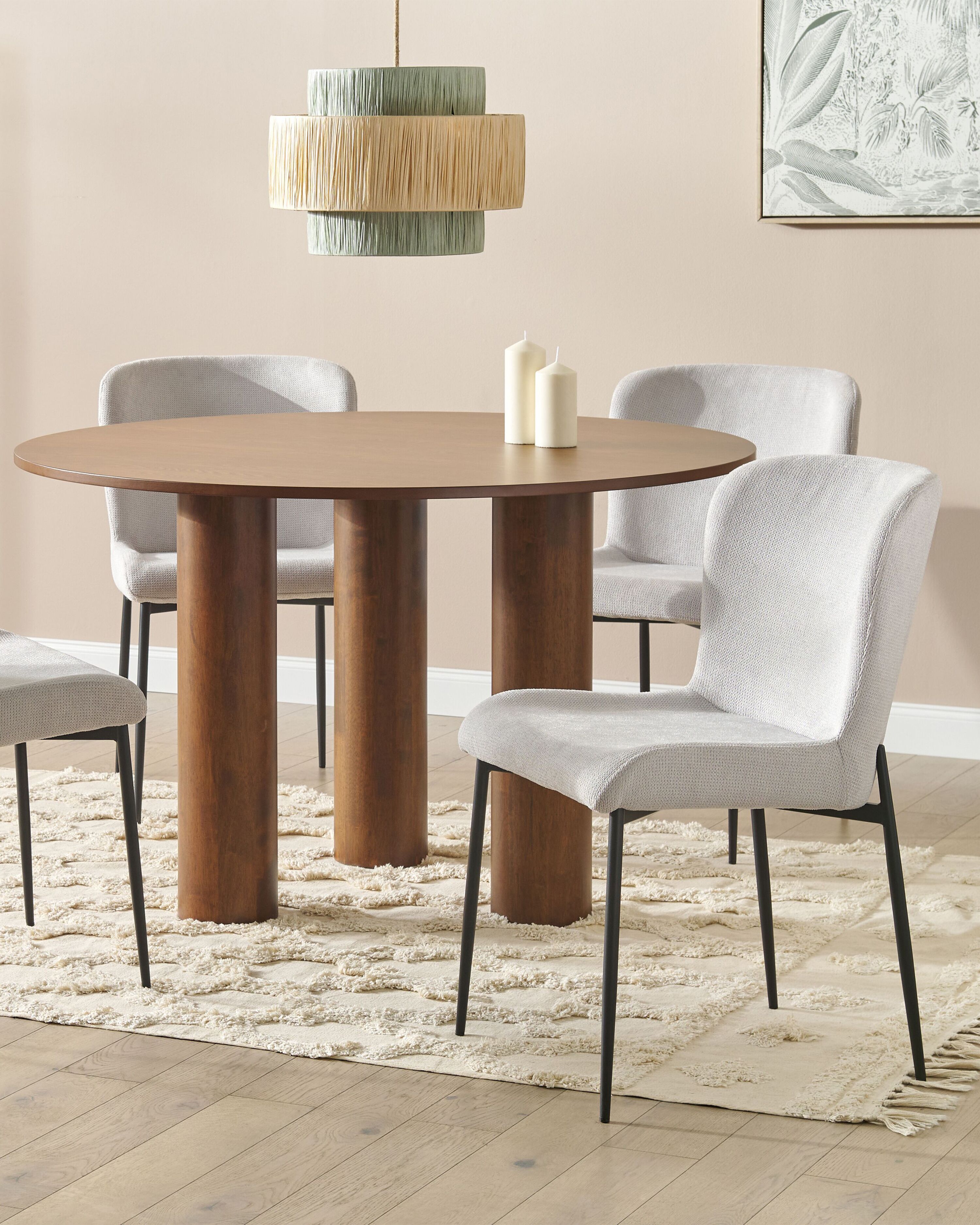 Set of 2 Dining Chairs ADA Fabric Light Grey