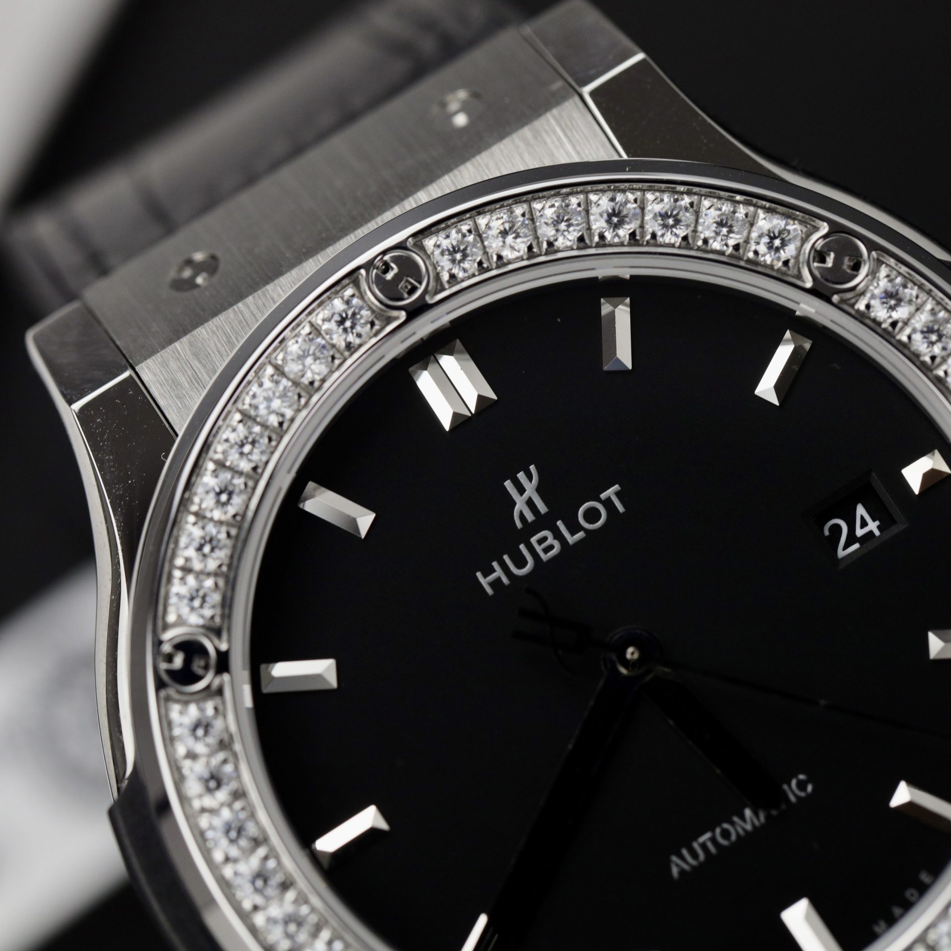 Hublot Replica 11 Watch Classic Fusion Face Black Moissanite Diamond APS Factory 42mm - Top club