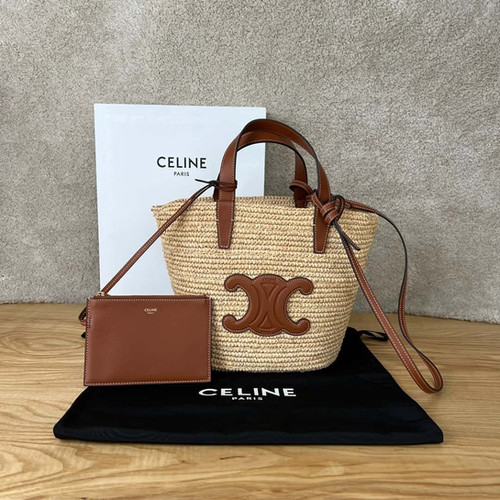 CELINE TEEN plant material and cow leather soft classic basket bag