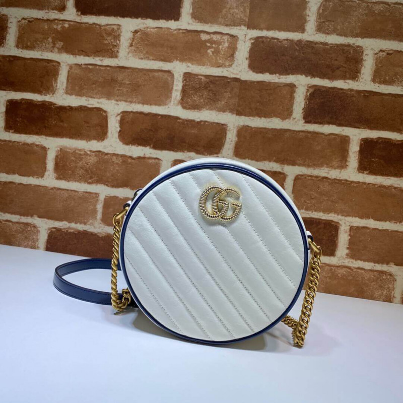 Replica Gucci Gg Marmont Mini Round Shoulder Bag 550154 White1:1High-quality replica