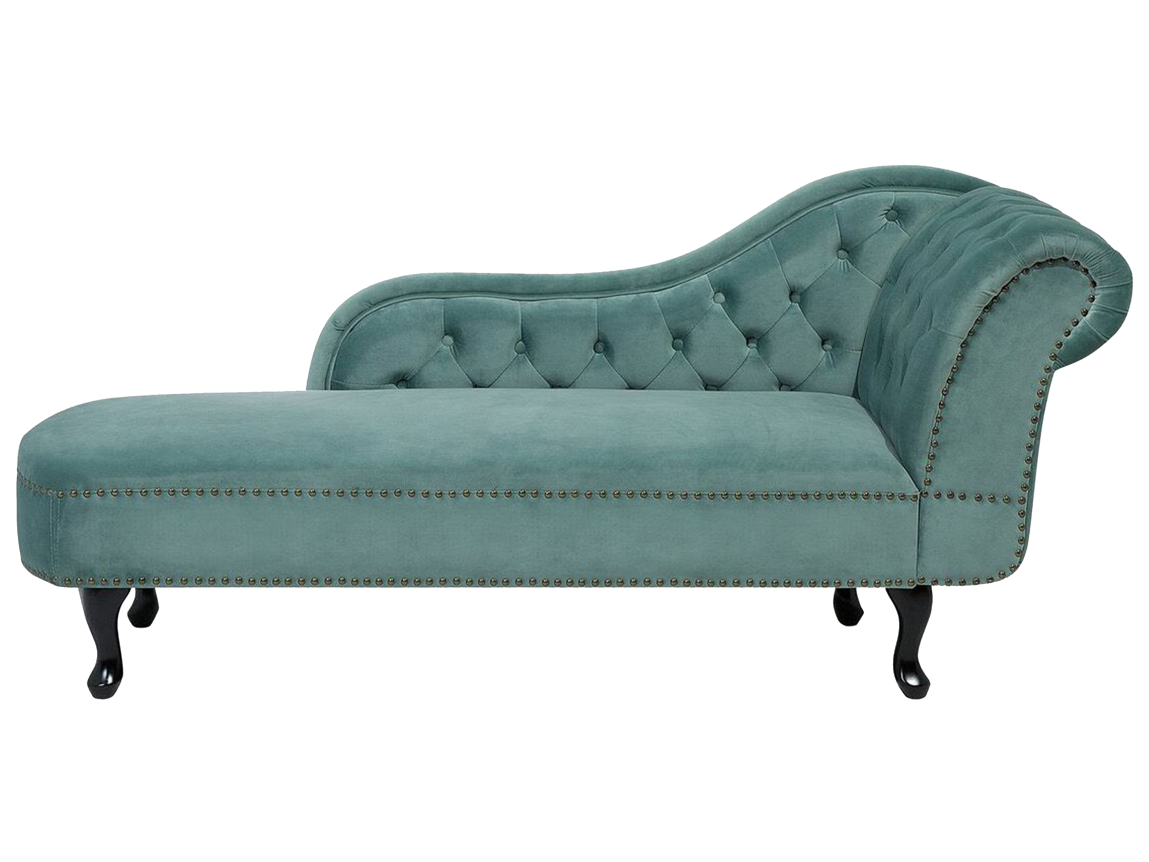 Right-Hand Chaise Lounge NIMES Velvet Mint Green