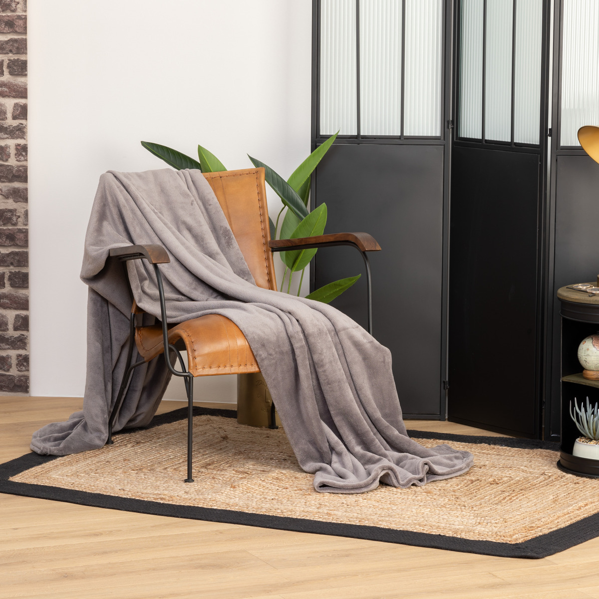 Microfibre plaid Grey, 180x230 cm