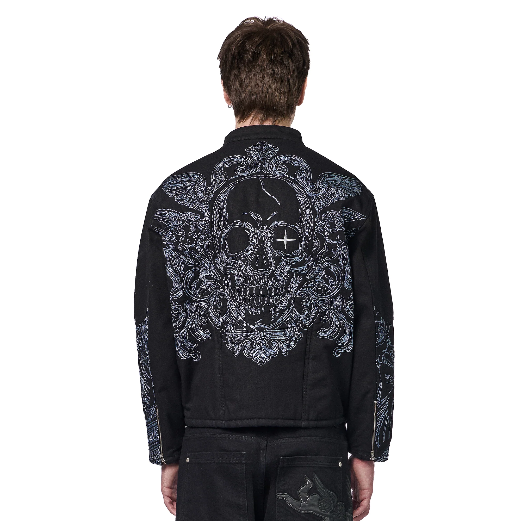 "hellboy" denim Biker jacket black
