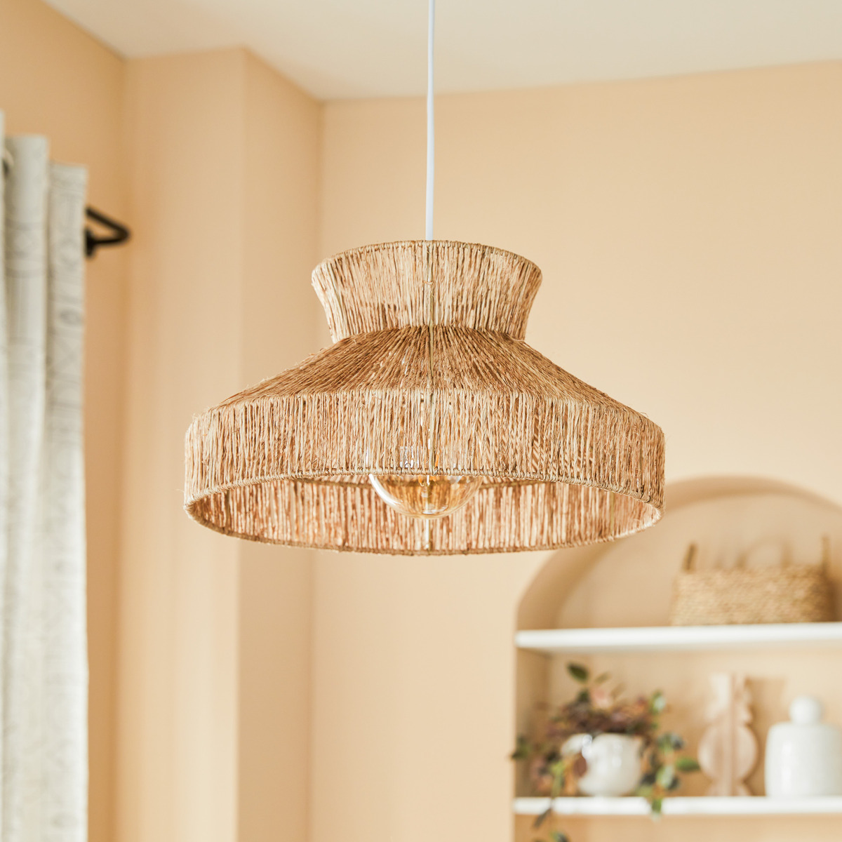 Pendant lamp "Zelia" Jute, Beige, D. 38 cm