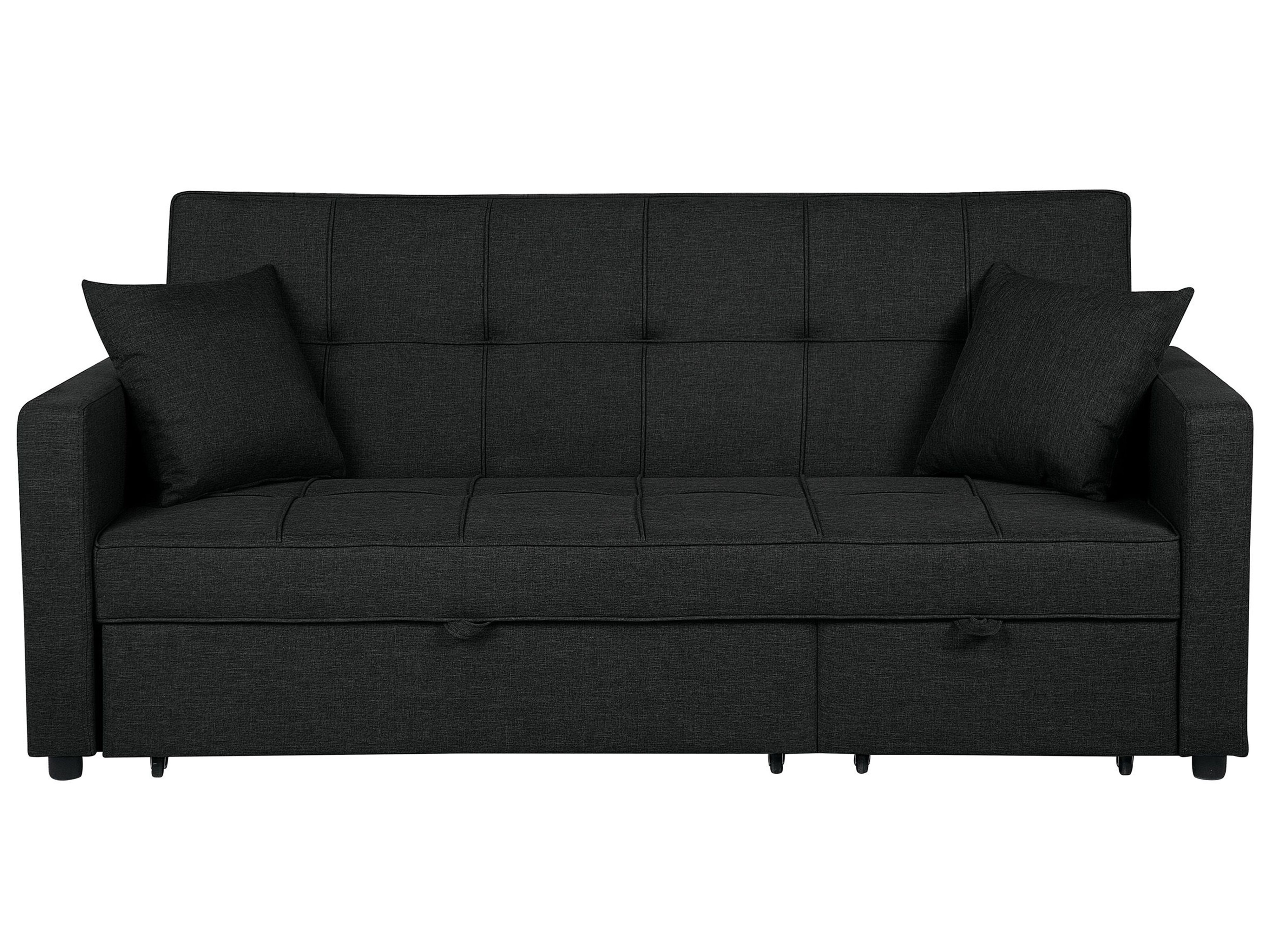Sofa Bed 3 Seater GLOMMA Fabric Black